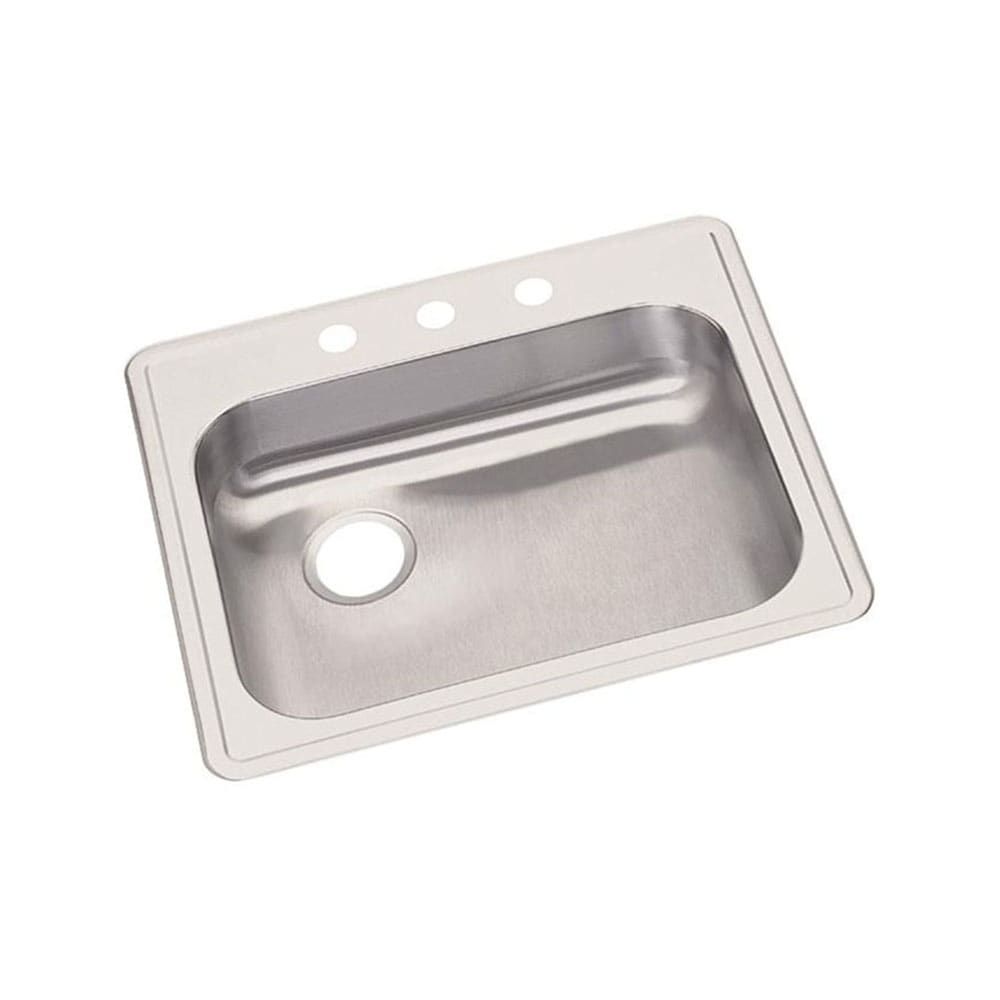 Elkay GE12522L3 Dayton Drop-in 25.0-in x 22.0-in Stainless steel Single bowl 3-Hole 22 -Gauge Kitchen Sink