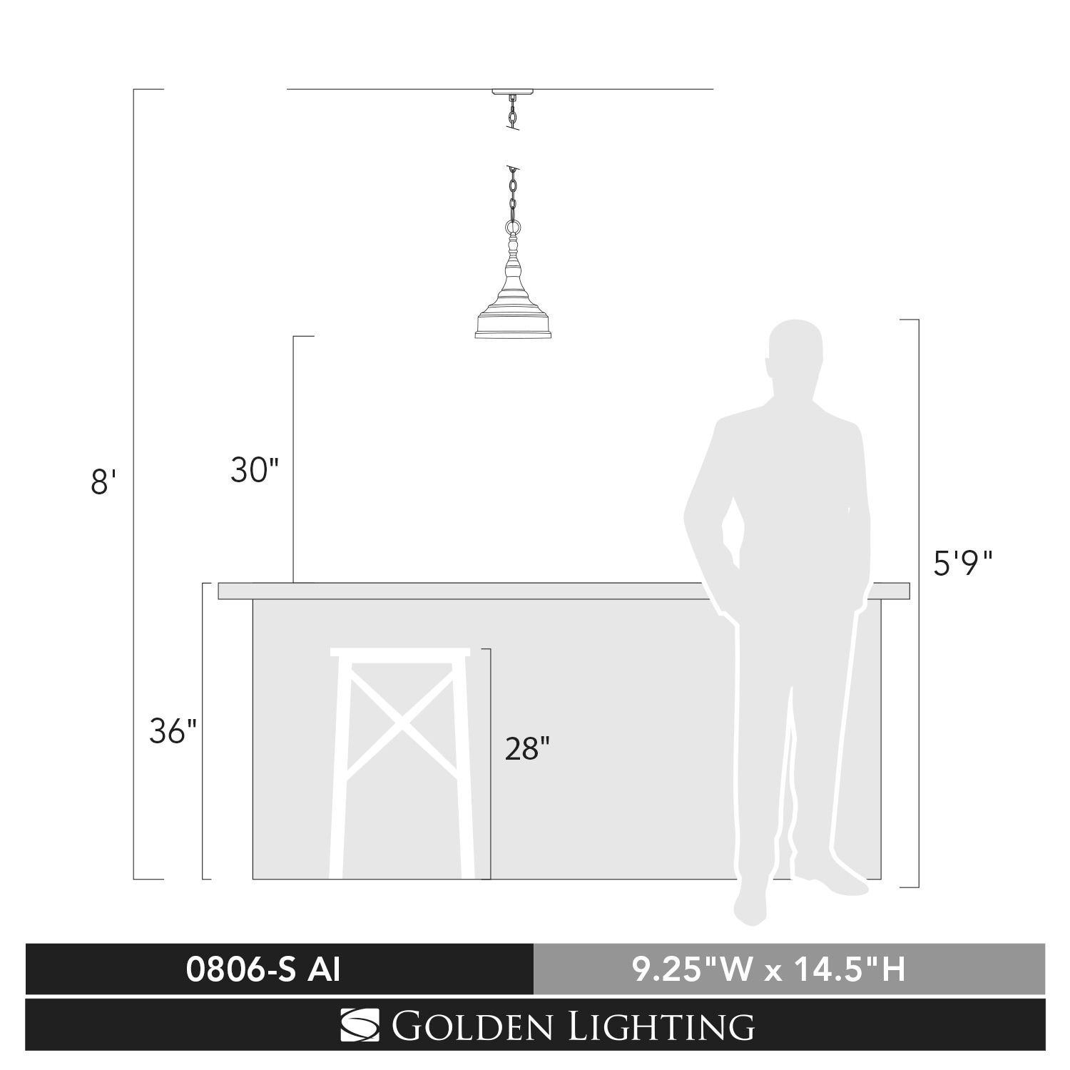Golden Lighting 0806-S AI Pendant-Lights - View #8
