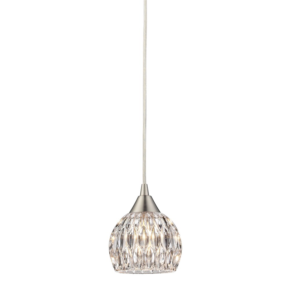 Westmore Lighting Saratoga Springs Satin Nickel Traditional Crystal Dome Pendant Light