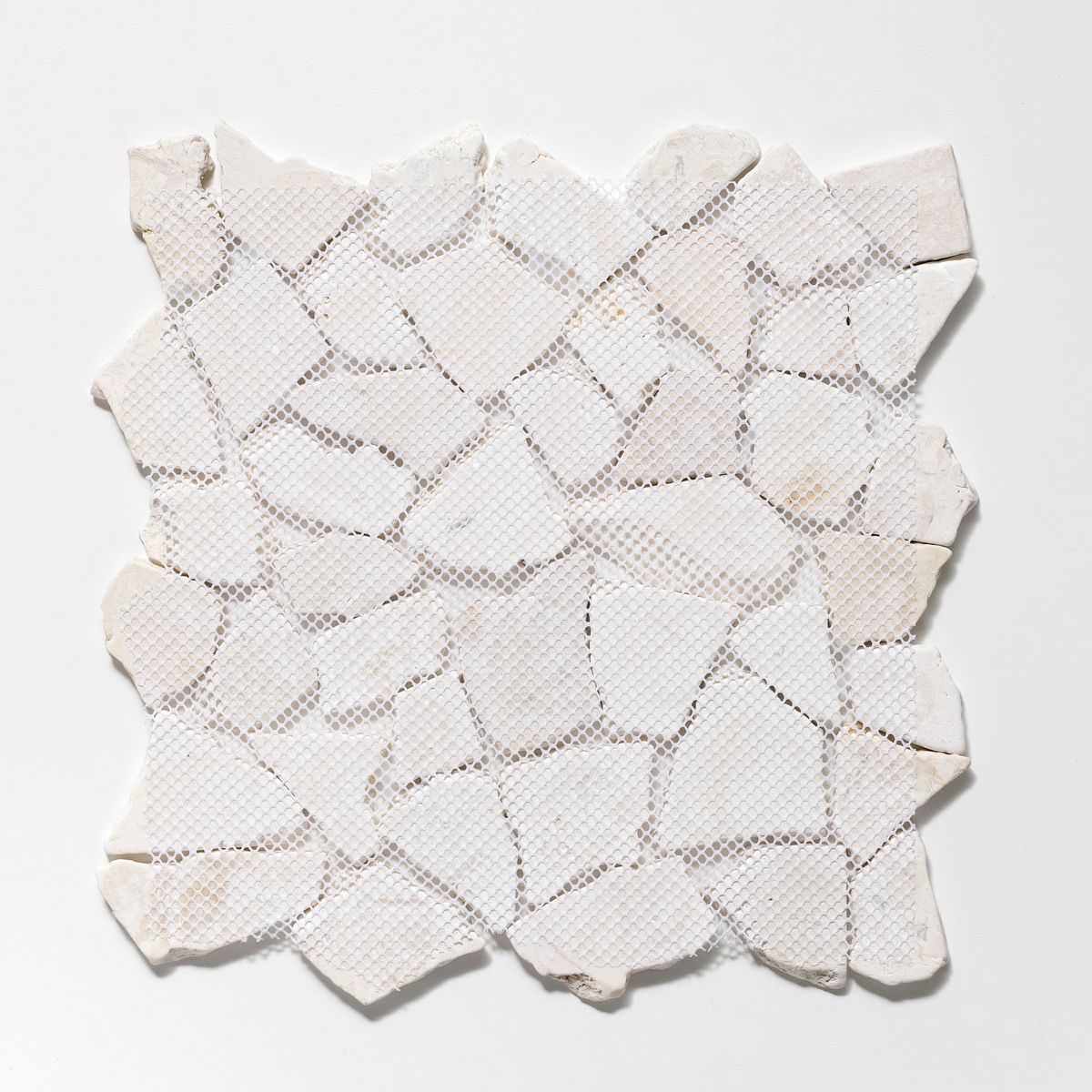 11" x 11" White Tumbled Marble Mosaic Tile