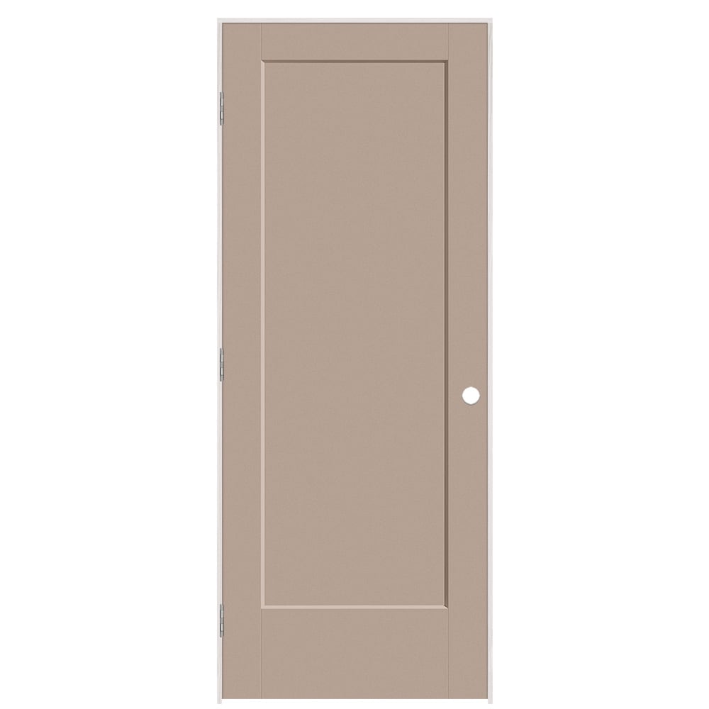 Masonite 895869 32-in x 80-in Sand Piper Solid core 1-panel square Right hand Smooth Prefinished Molded composite Flat Jamb Single Prehung Interior Door