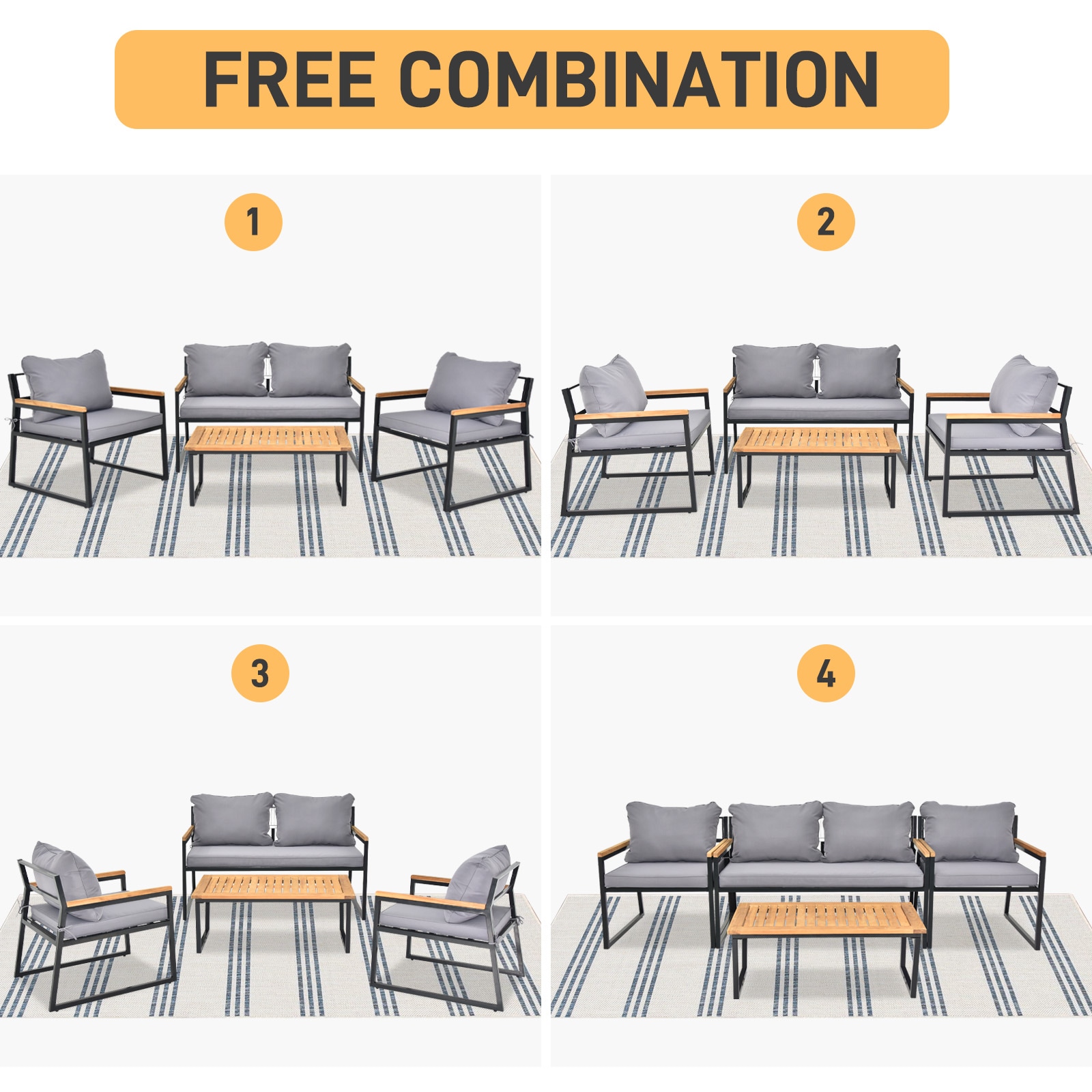 Winado LO1G56000723+724 Patio-Conversation-Sets - View #7