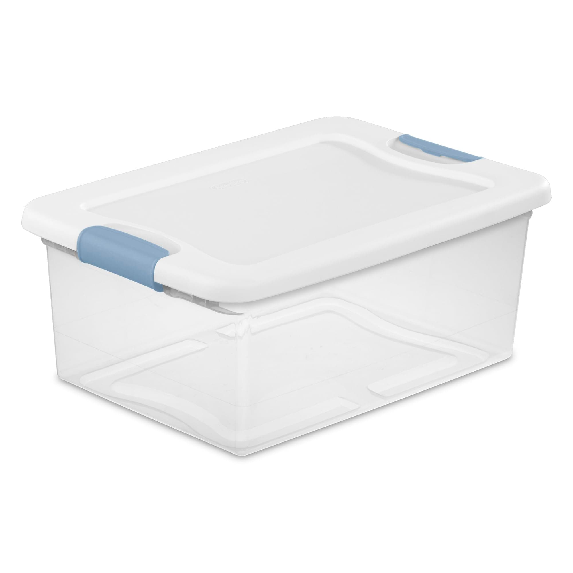 Sterilite 14948012-24 24-Pack Latching Storage Bins - 15 Quart Clear Plastic Containers for Home Organization