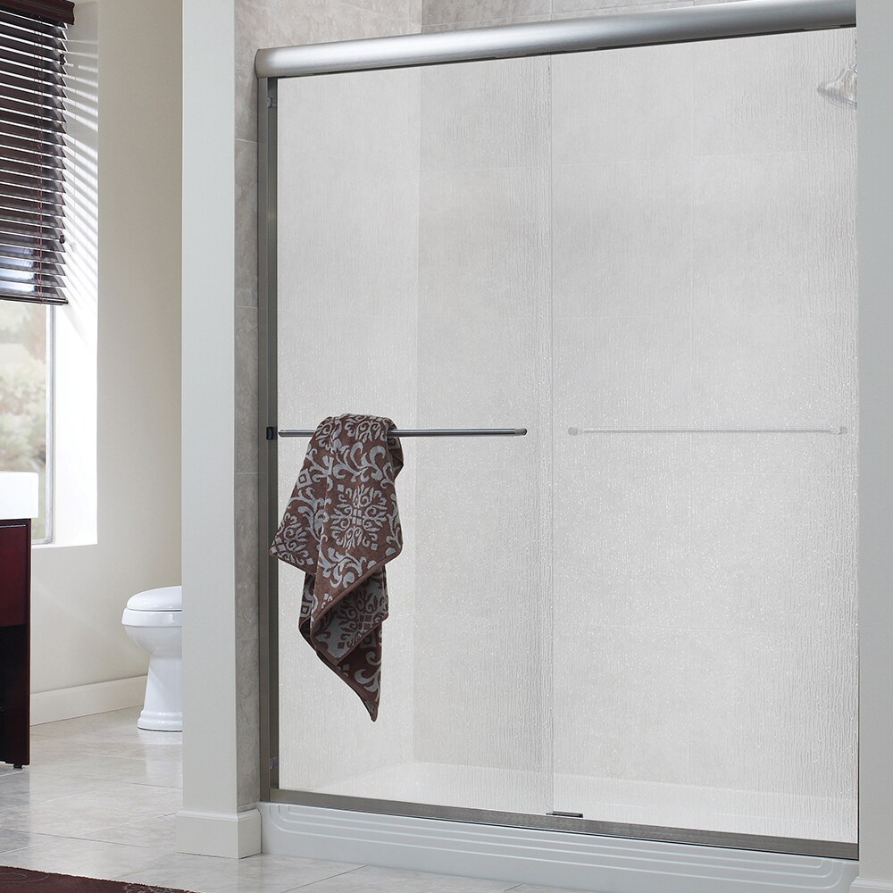 Craft Main Cove 60 In W X 72 In H Semi Frameless Sliding Silver Alcove Shower Door Rain Glass In The Shower Doors Department At Lowes Com