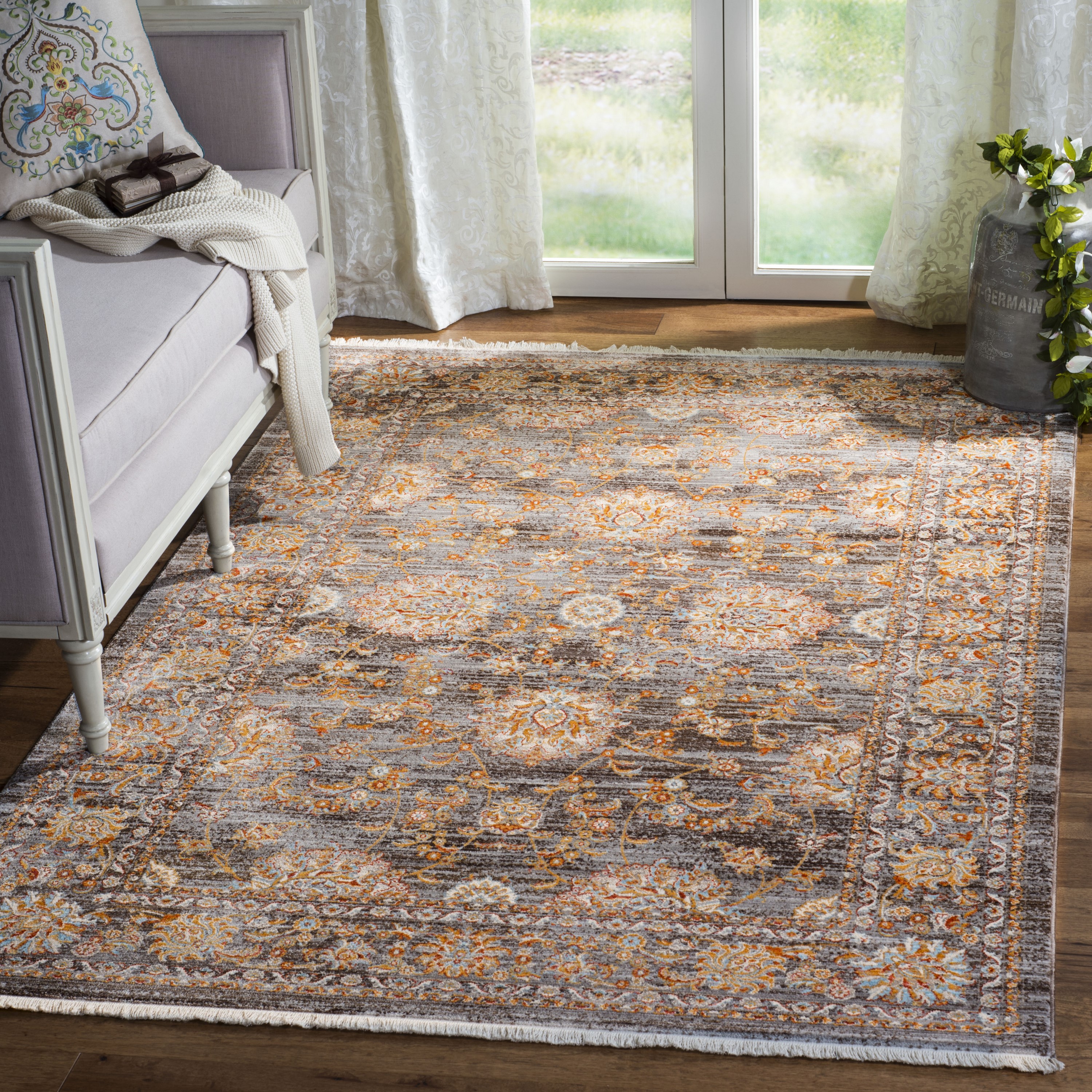 Distressed Antique Persian Overdyed Rug with Modern Rustic