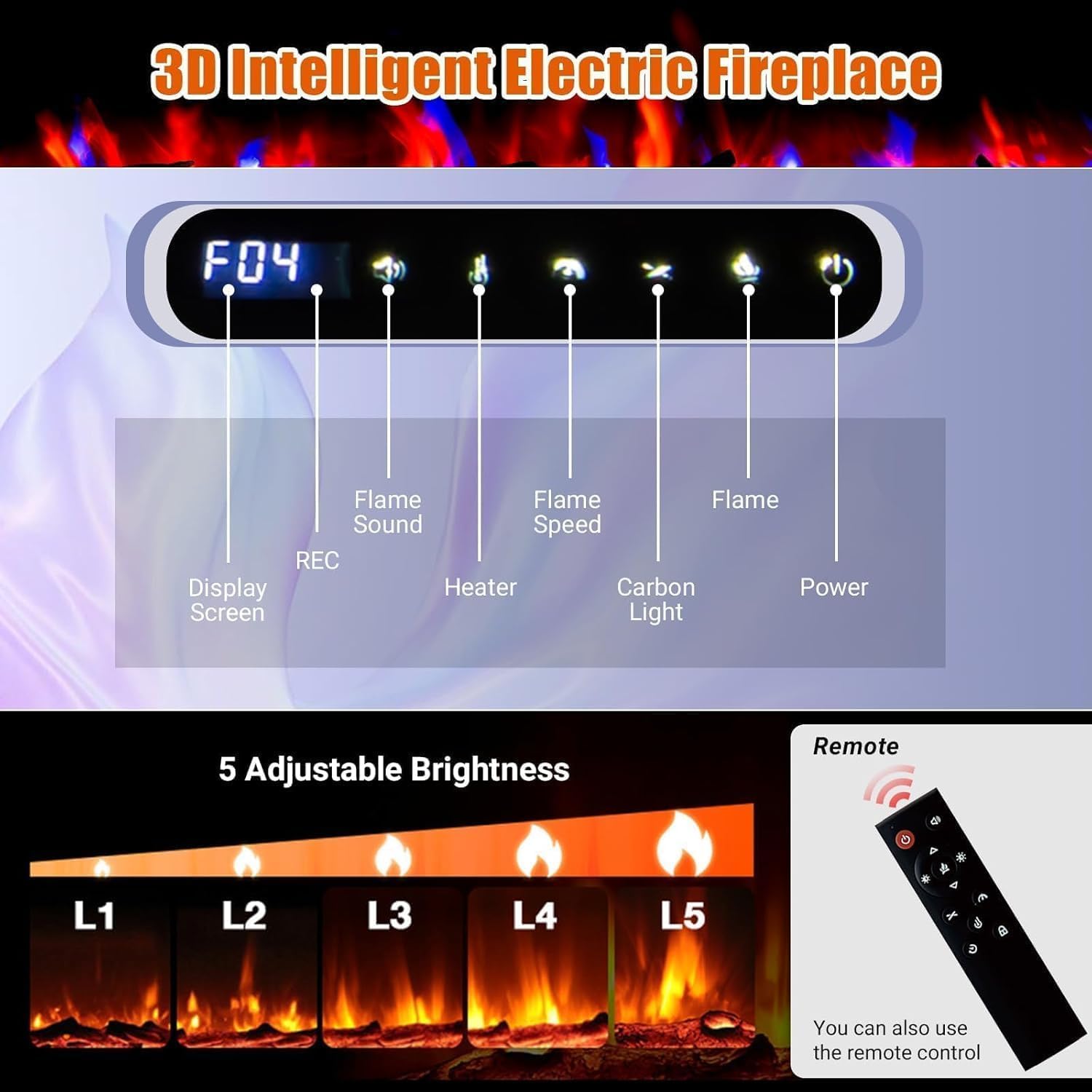 Qeetex LHF-BL-QEC89007 Electric-Fireplaces - View #6