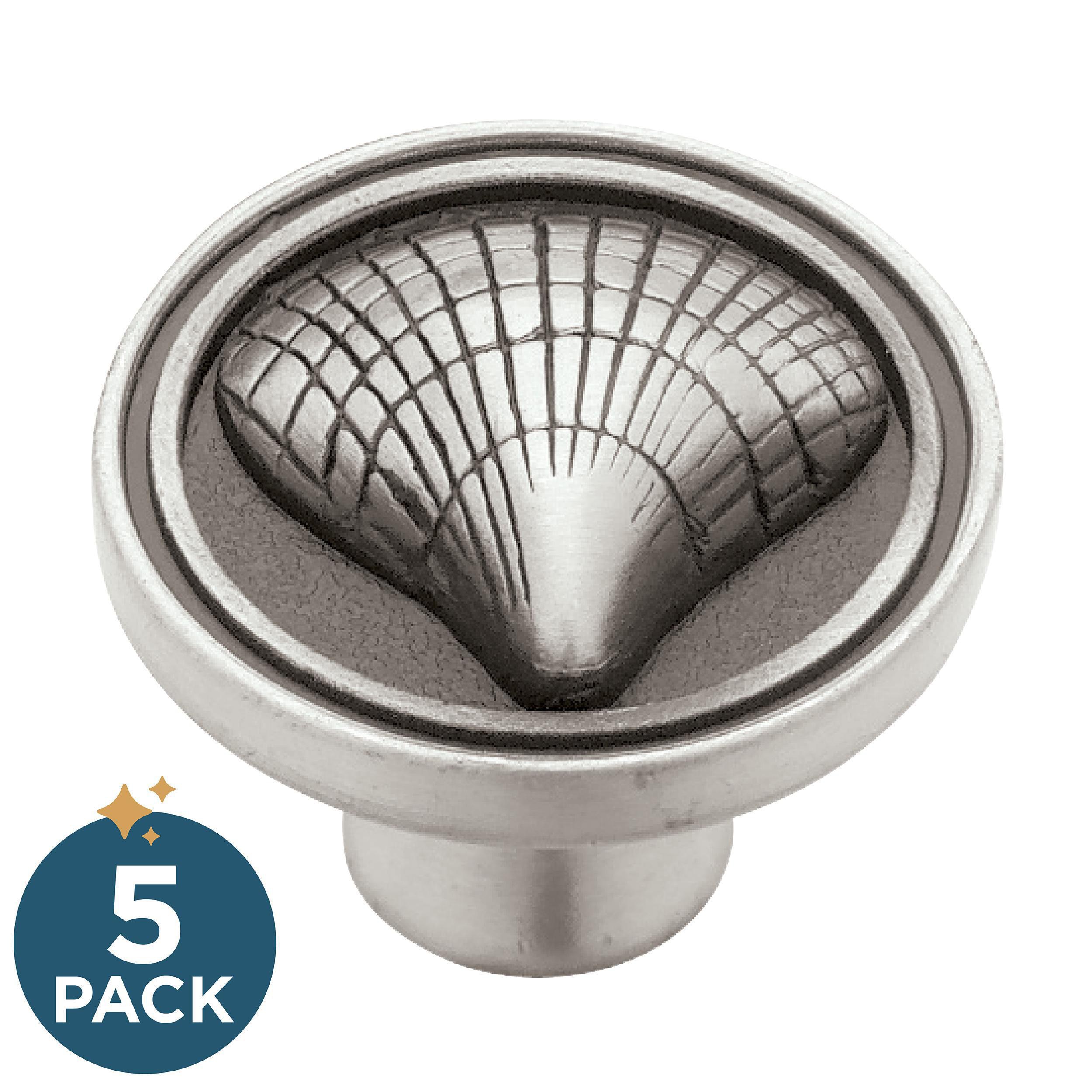 Franklin Brass PBF658-BSP-C1 Cockleshell 1-7/16-in Brushed Satin Pewter Round Cabinet Knob 5 -Pack