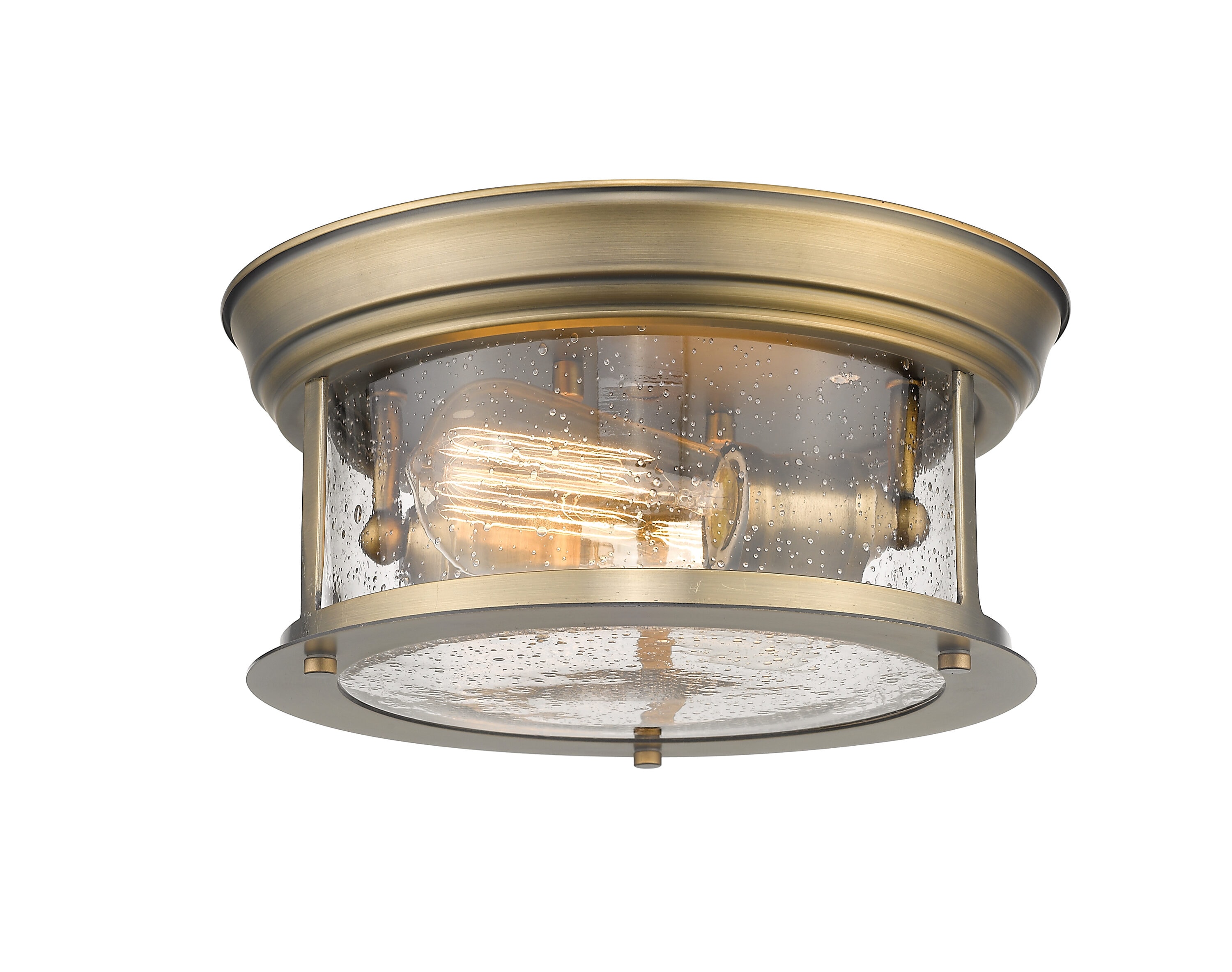 Z-Lite 727F10-HBR Sonna 2 -Light 11-in Antique Brass Flush Mount Light