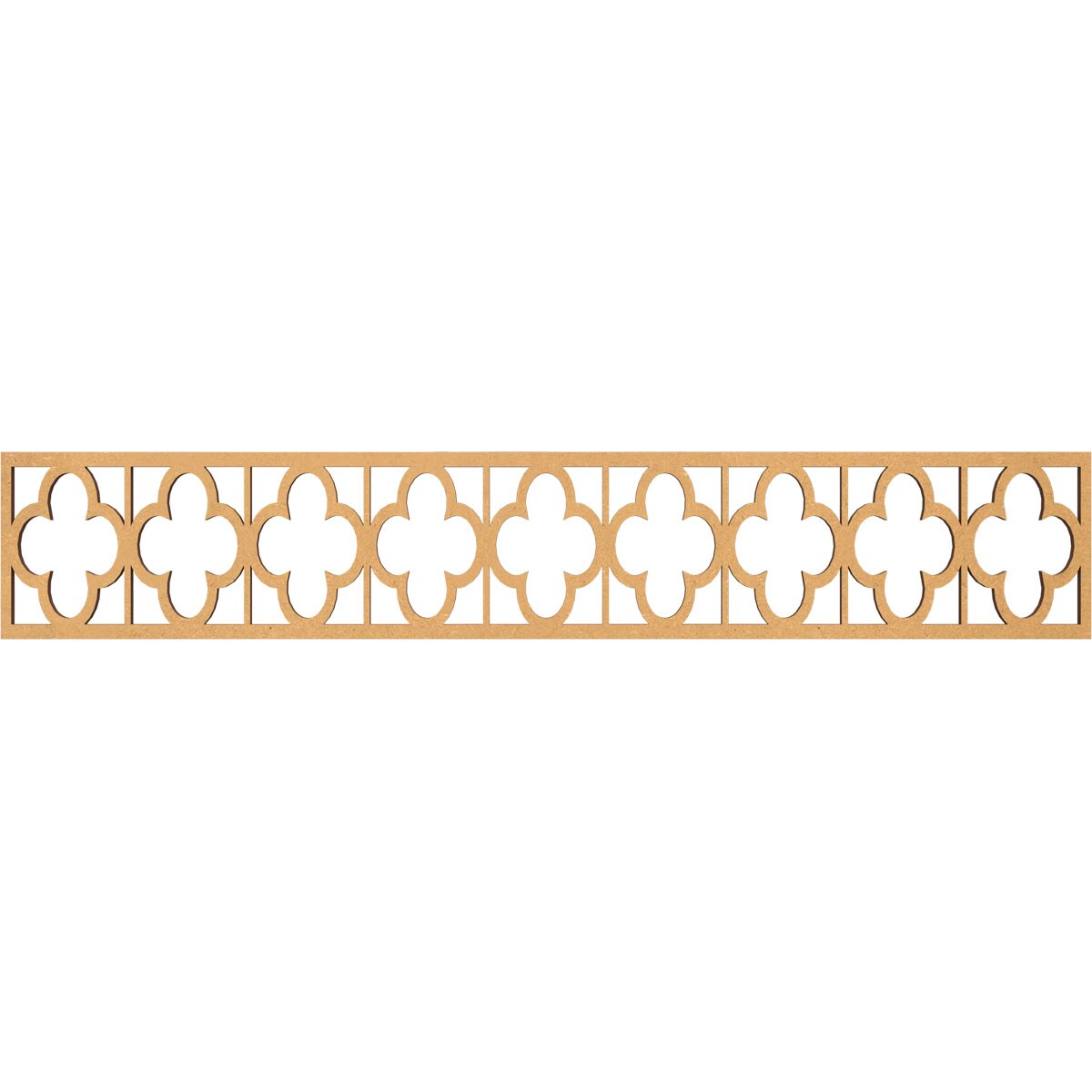Ekena Millwork MLDB08X46WDLMF Woodall Fretwork Flat Trim 8-in x 3.89-ft Brown Unfinished 2157749 Pierced Wall Panel Moulding
