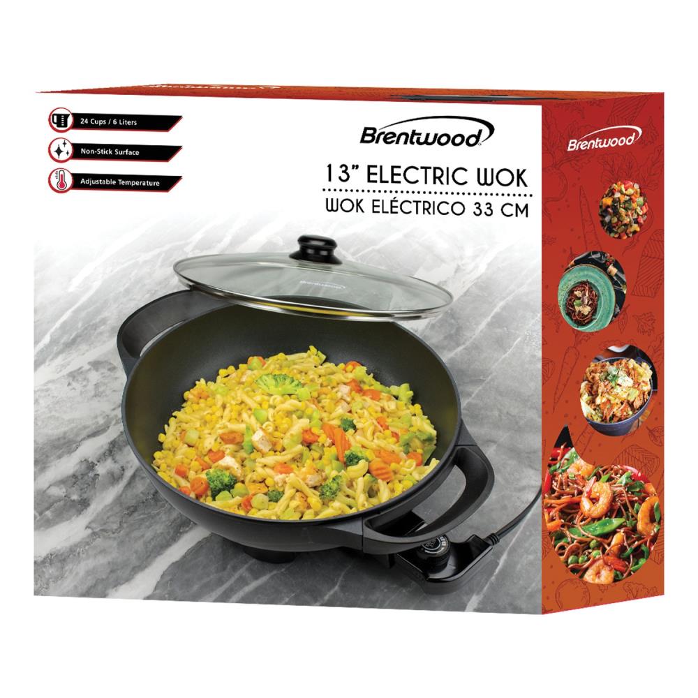 brentwood 12-in L x 12-in W 1300-Watt Non-stick Electric Skillet in the  Electric Skillets department at