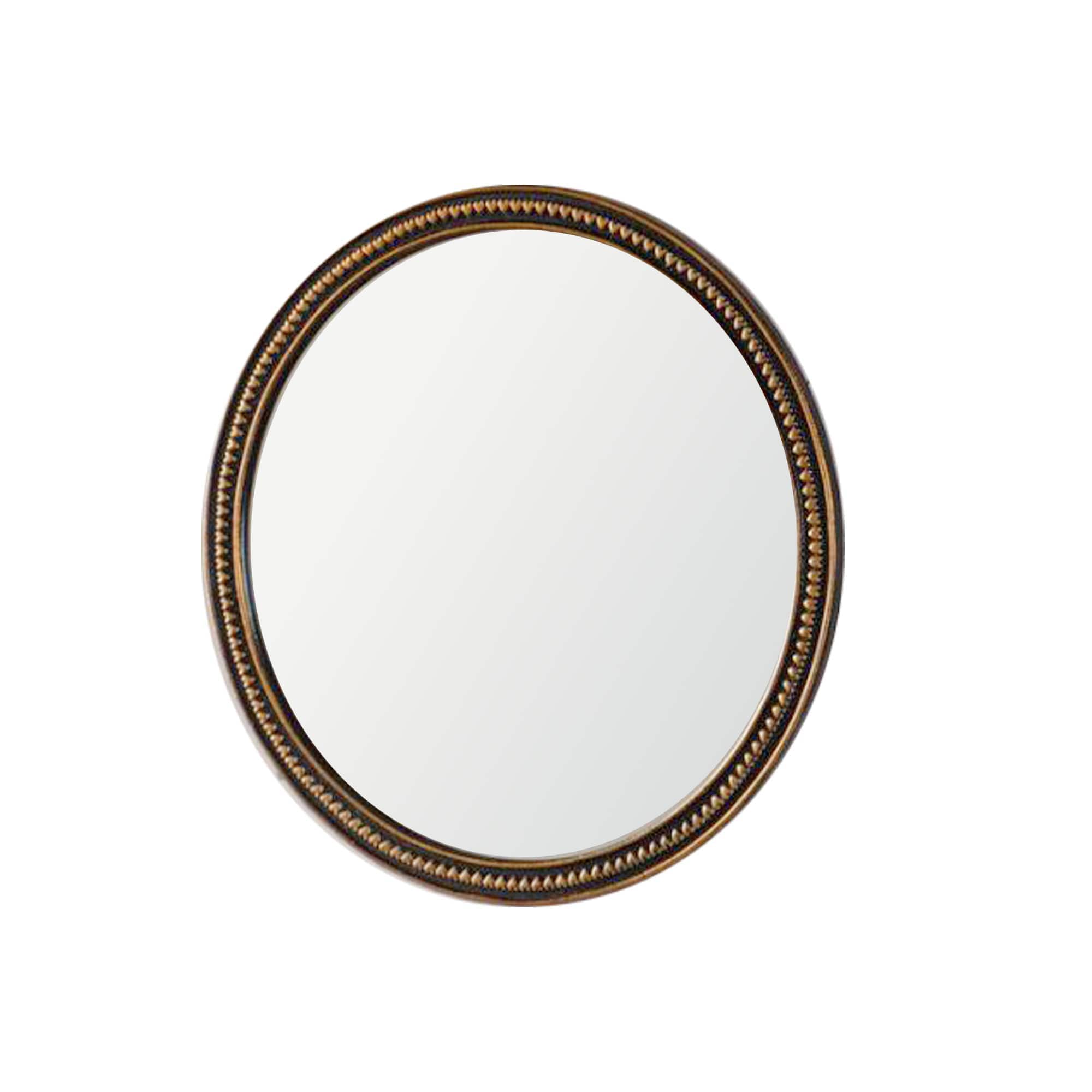 Rbied Round Decorative Wall Mirror Vintage Gold Beaded Frame for Living Room Bedroom Bathroom Home Decor Gold