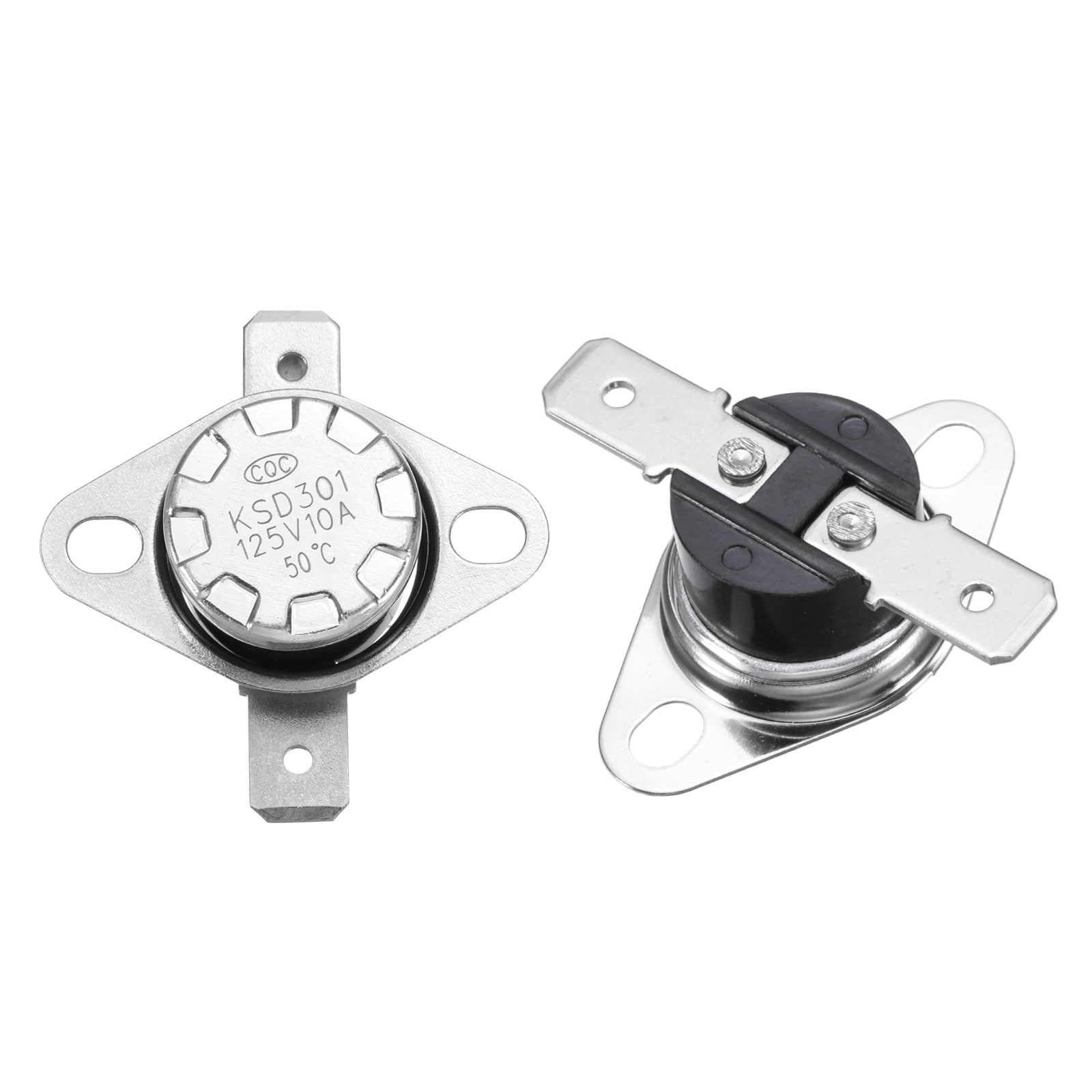 Unique Bargains 2pcs KSD301 Thermostat 50C/122F 10A Normally Closed N.C Adjust Snap Disc Temperature Switch Thermal Cutoff Switch for Microwaves Oven Coffee Maker Bakelite Material #S26042400UX2306