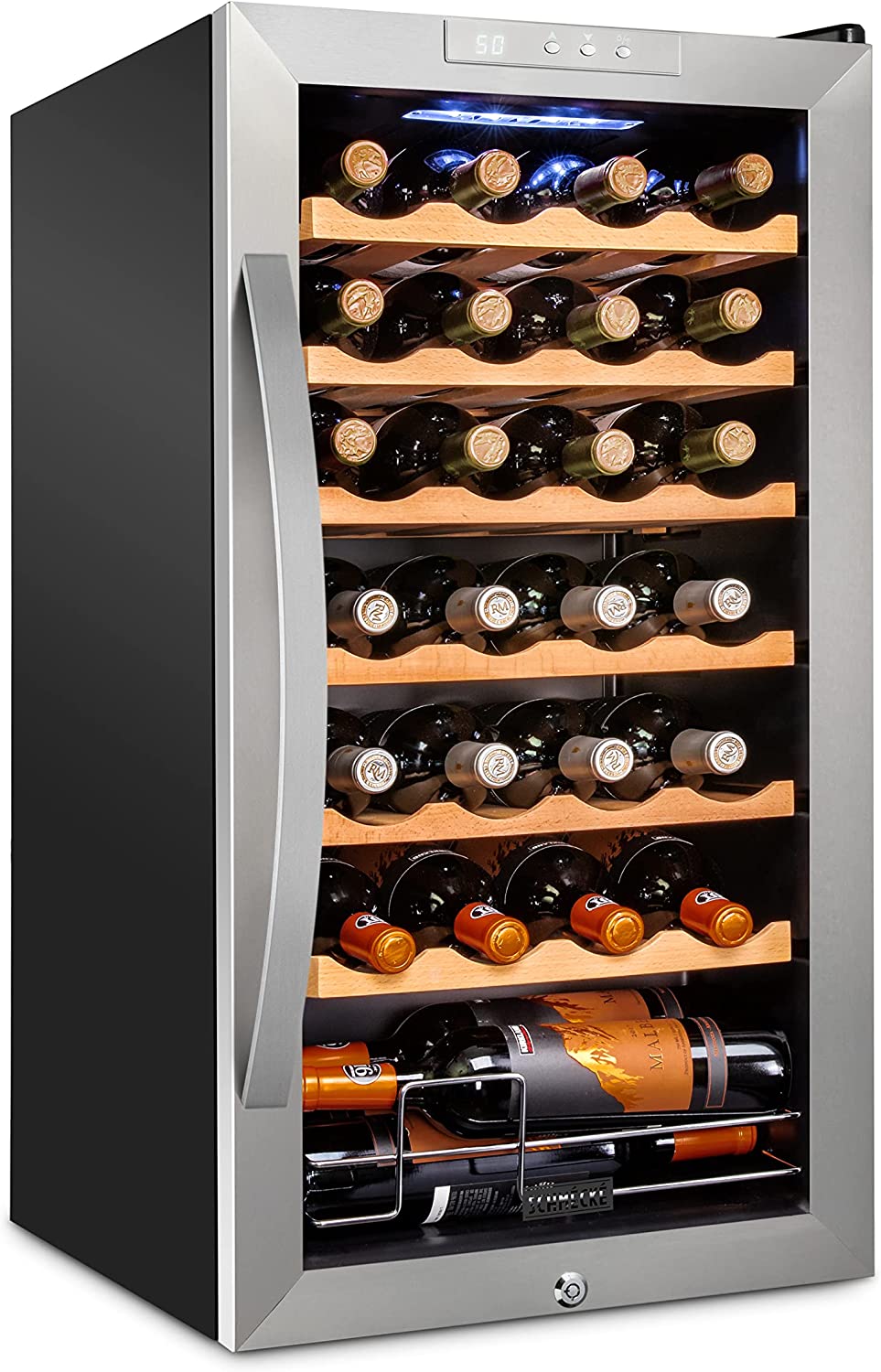 GDHA GDHA300BLKWC 30cm 18 Bottle Freestanding Wine Cabinet in Black 