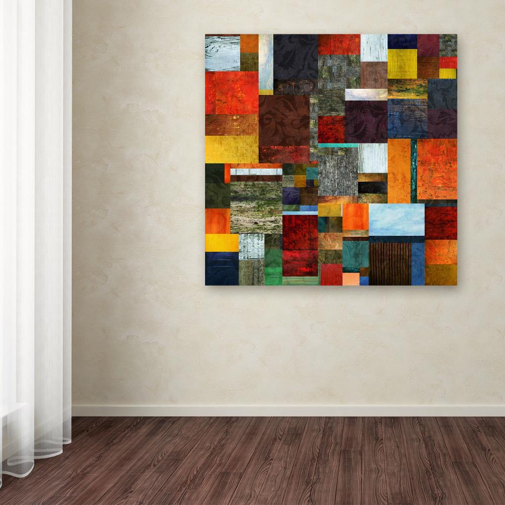 Trademark Fine Art Michelle Calkins -inBrocade Color Collage 2-in 35x35 ...