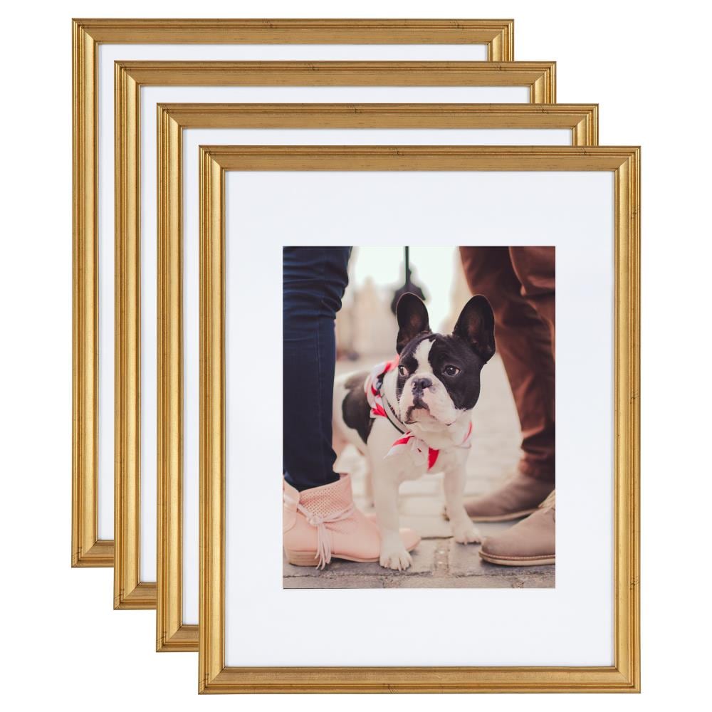 At Home 11x14 Matted to 8.5x11 Black Linear Frame with White Mat Document  Frame
