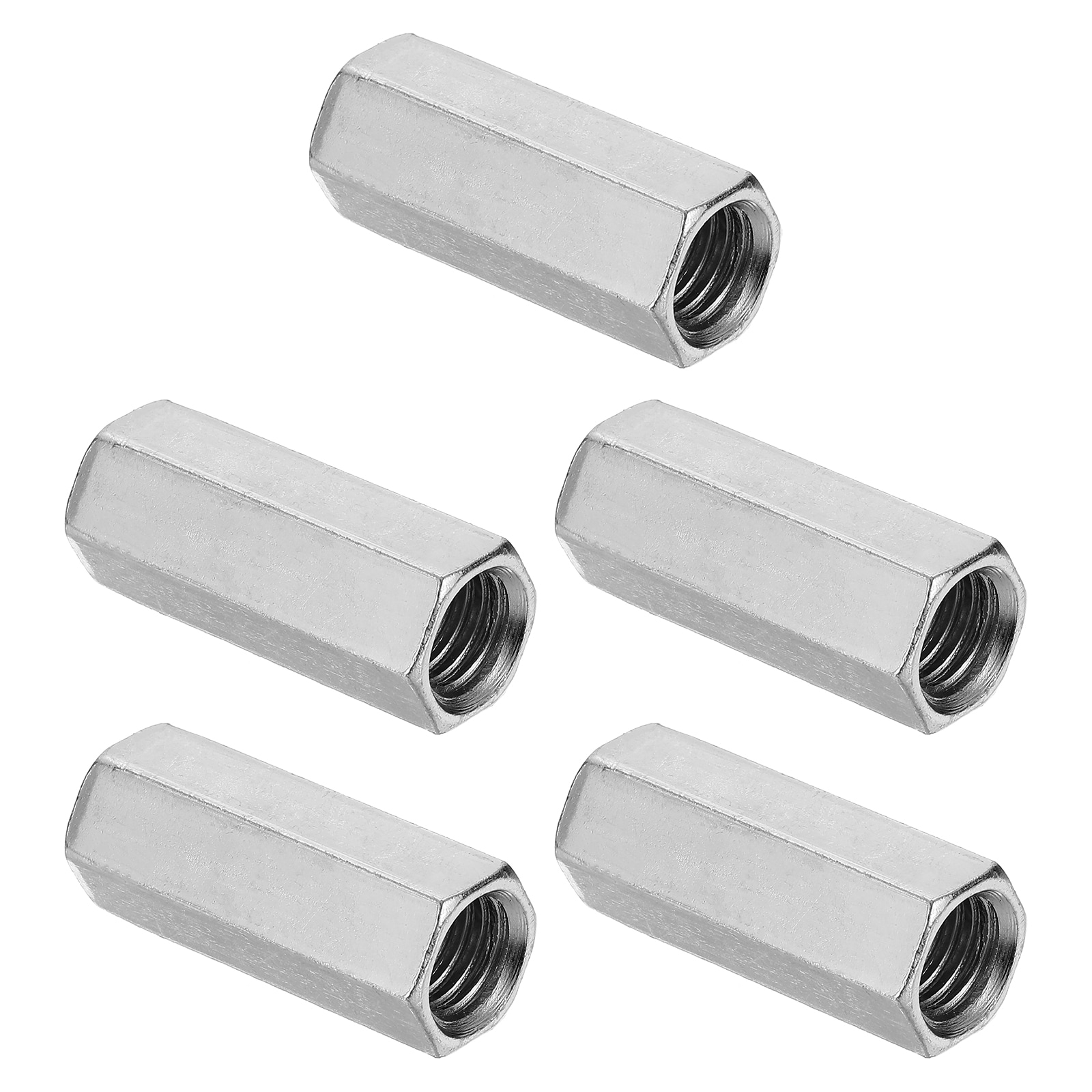 PATIKIL 5/8 Inch-11 UNC Hex Coupling Nuts 5pcs 2.13 Inch Long Fully Threaded Rod Coupling Nut Studding Connector Fasteners Galvanized Carbon Steel #S25120901UX2110