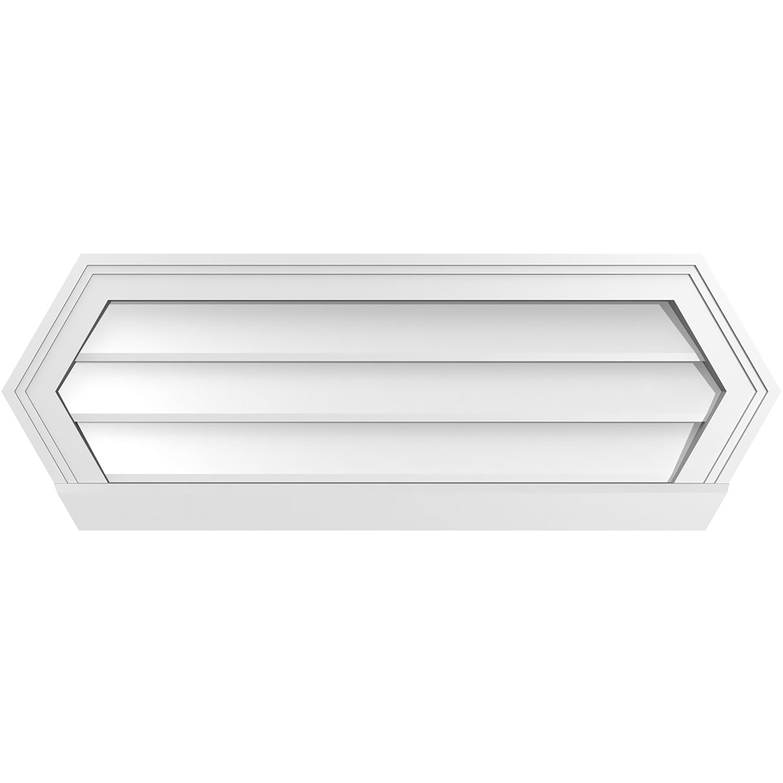 Ekena Millwork GVPHP34X1203SN 34-Inches x 12-Inches Off-white Peaked PVC Gable Louver Vent