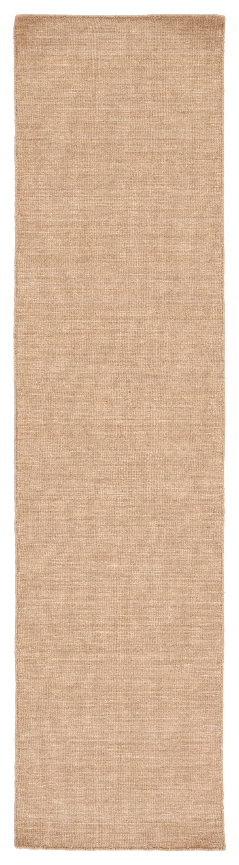 Beige Handmade Wool and Cotton Flat Woven Runner Rug