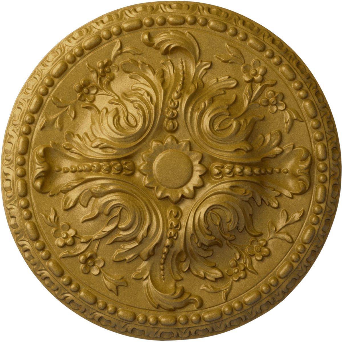 Ekena Millwork CM20AMPGS Amelia 19.625-in W x 19.625-in L Painted Pharaohs Gold Polyurethane Whole Ceiling Medallion