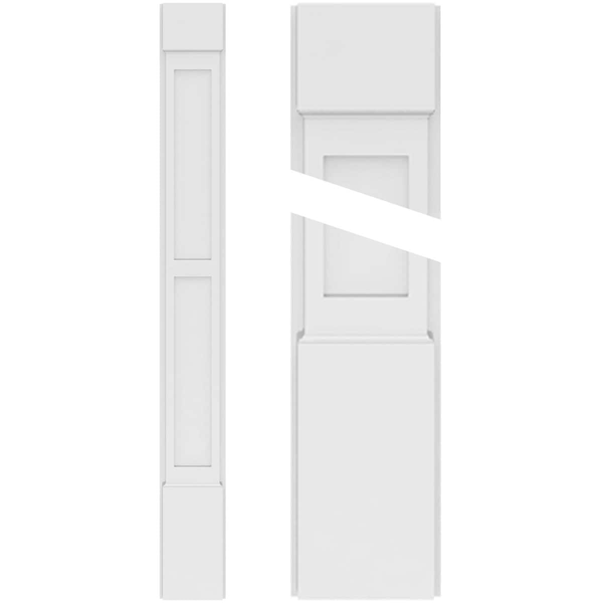 Ekena Millwork PILP10X082DFP01-2 PVC Pilasters 10-in x 82-in Unfinished PVC Pilaster Entry Door Casing Accent