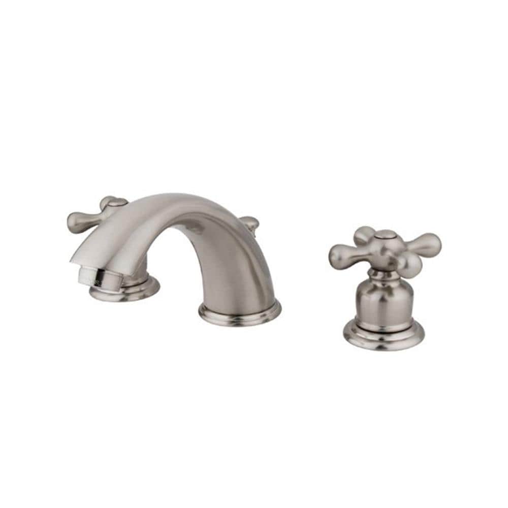 Elements of Design EB978X Brushed nickel Widespread 2-handle Residential Handle Bathroom Sink Faucet with Drain