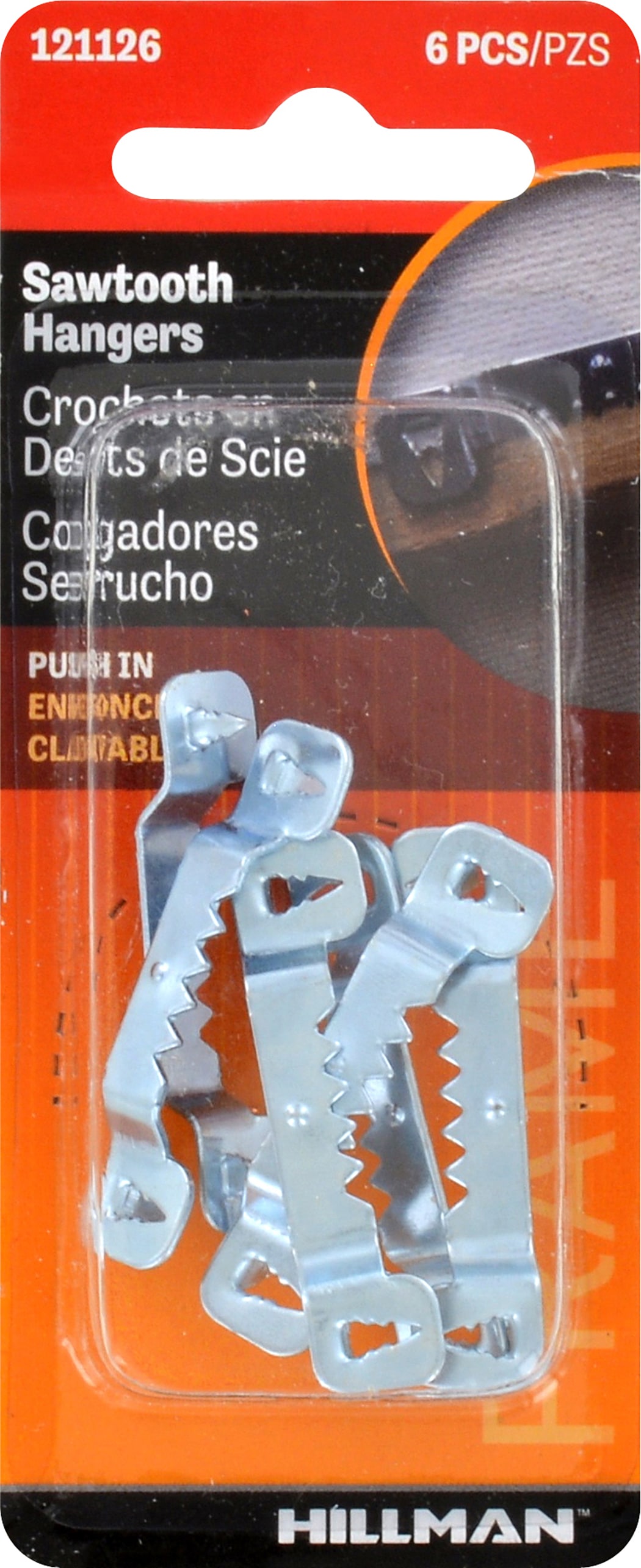 Hillman 121126 Steel 10-lb Capacity Sawtooth picture hangers 6 - Pack