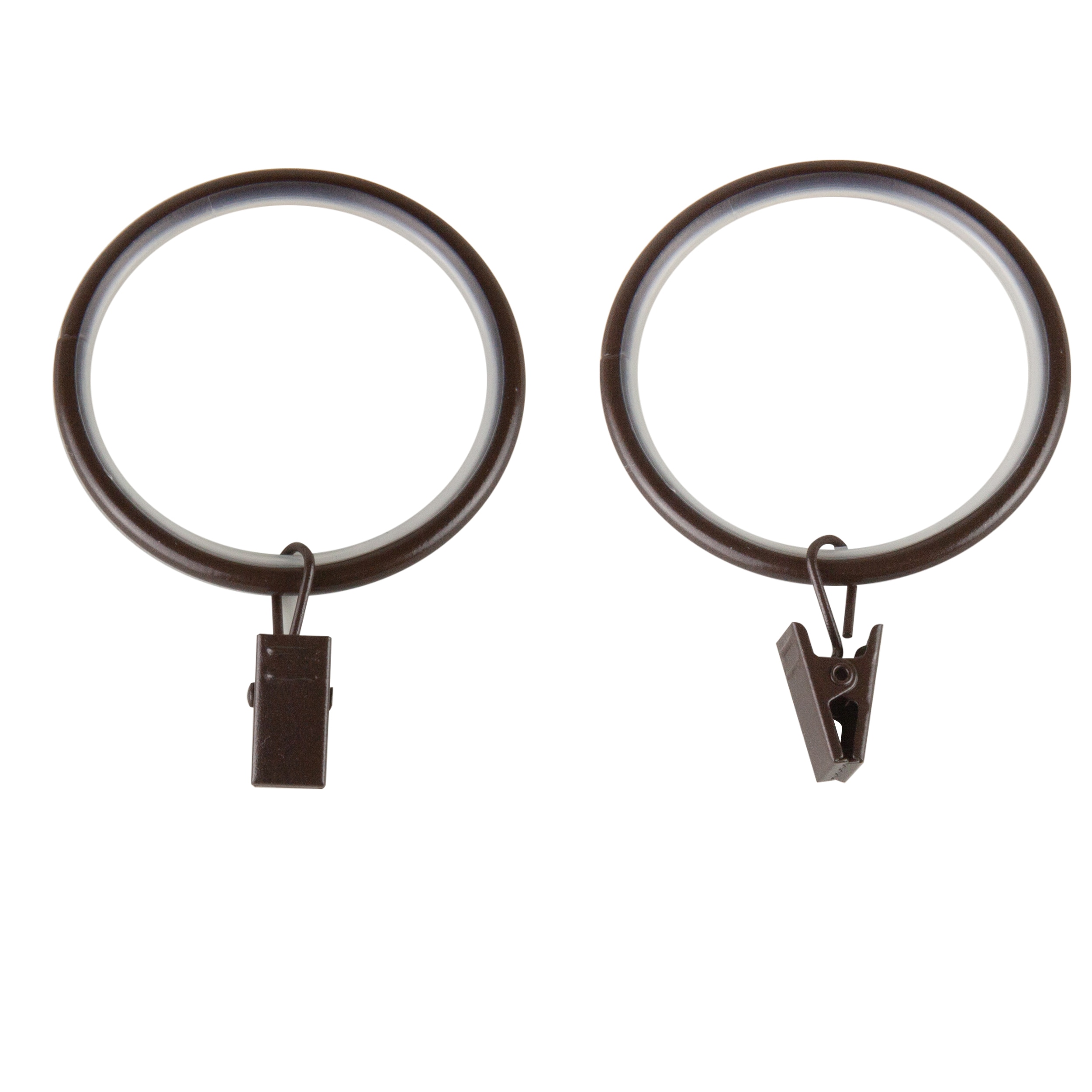 Hart & Harlow 1-3/8-in Faux Wood 1.375-in Chestnut Plastic Curtain Ring  with Eyelet in the Curtain Rings department at