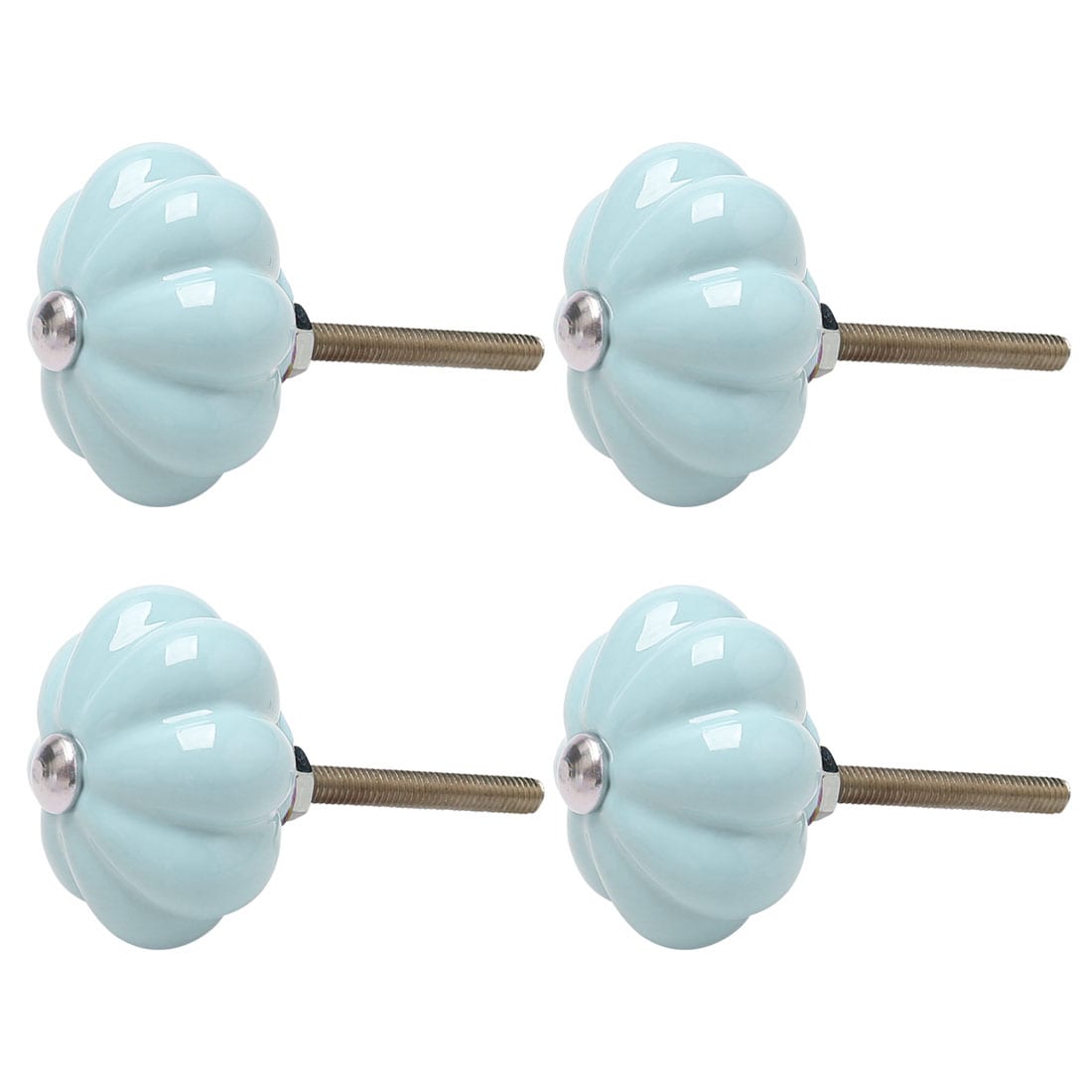 Unique Bargains - 4pcs Ceramic Knobs Drawer Pumpkin Shape Pull Handle Furniture Door Cabinet Cupb...