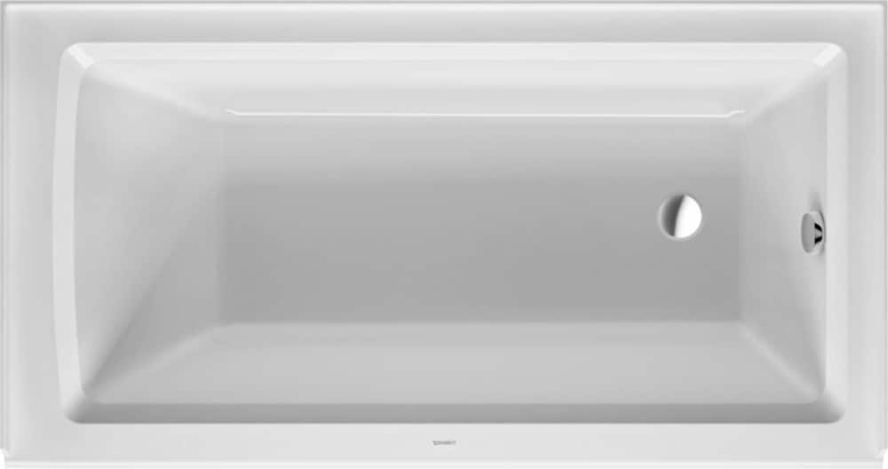 Duravit 700353000000090 Architec 32.0-in x 60.0-in White Acrylic Rectangular Drop-in Soaking bathtub ( Right Drain )