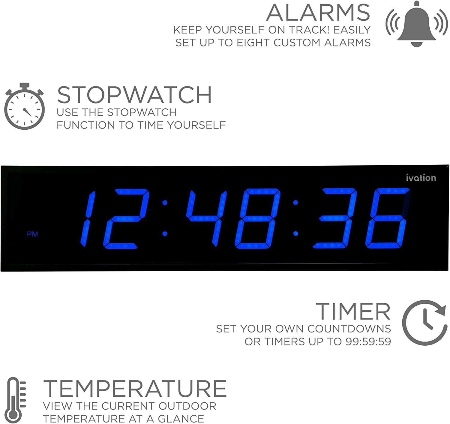 Ivation JID0160TBLU Indoor-Outdoor-Clocks - View #3