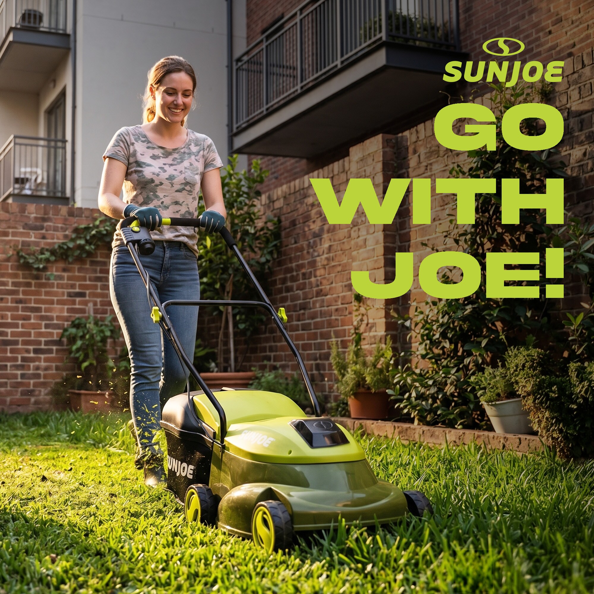 Sun Joe 14 Inches Electric Cordless Lawn Mower with 10.6 Gal Grass