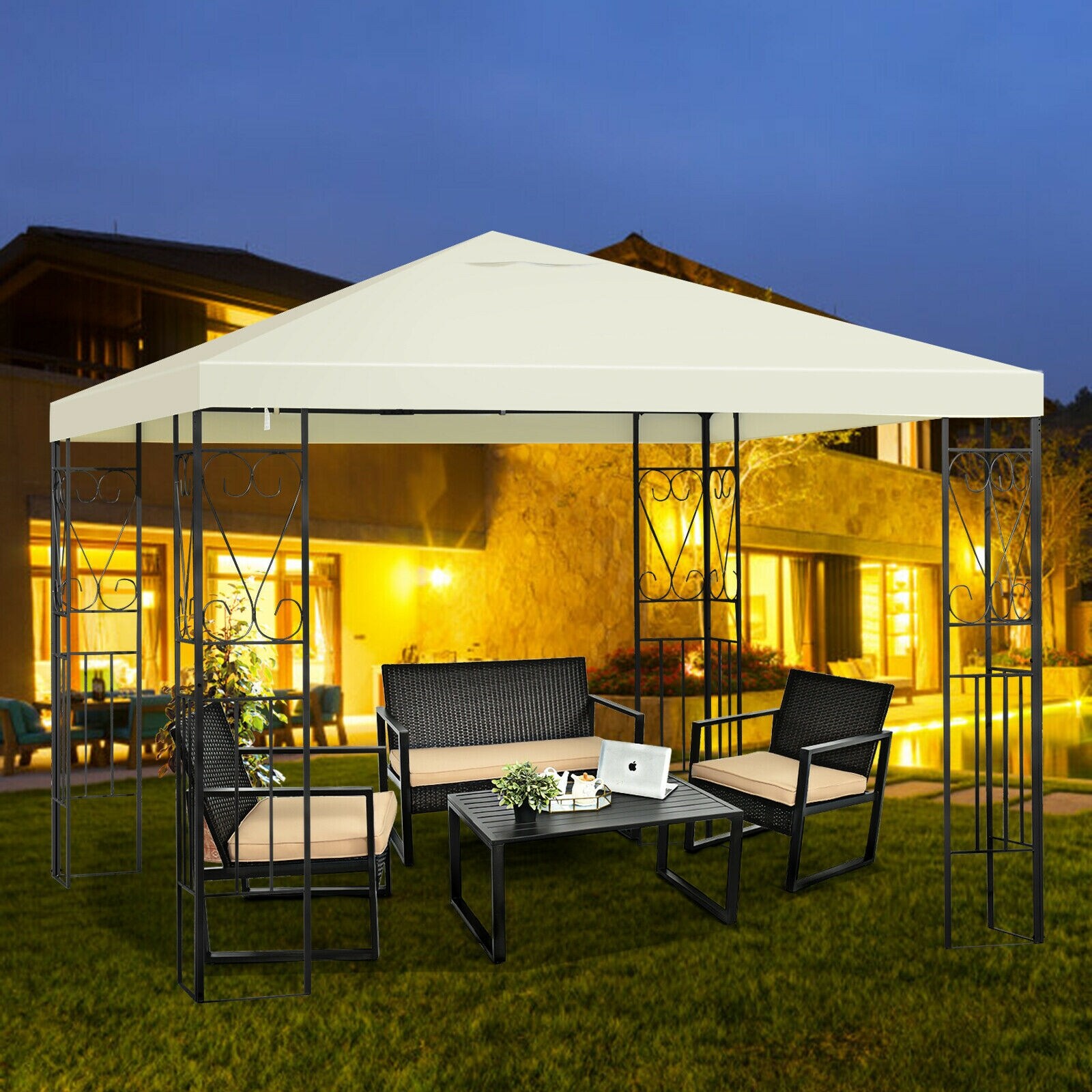 Clihome CWCH-OP70C662 Wood-Resin-Gazebos - View #2