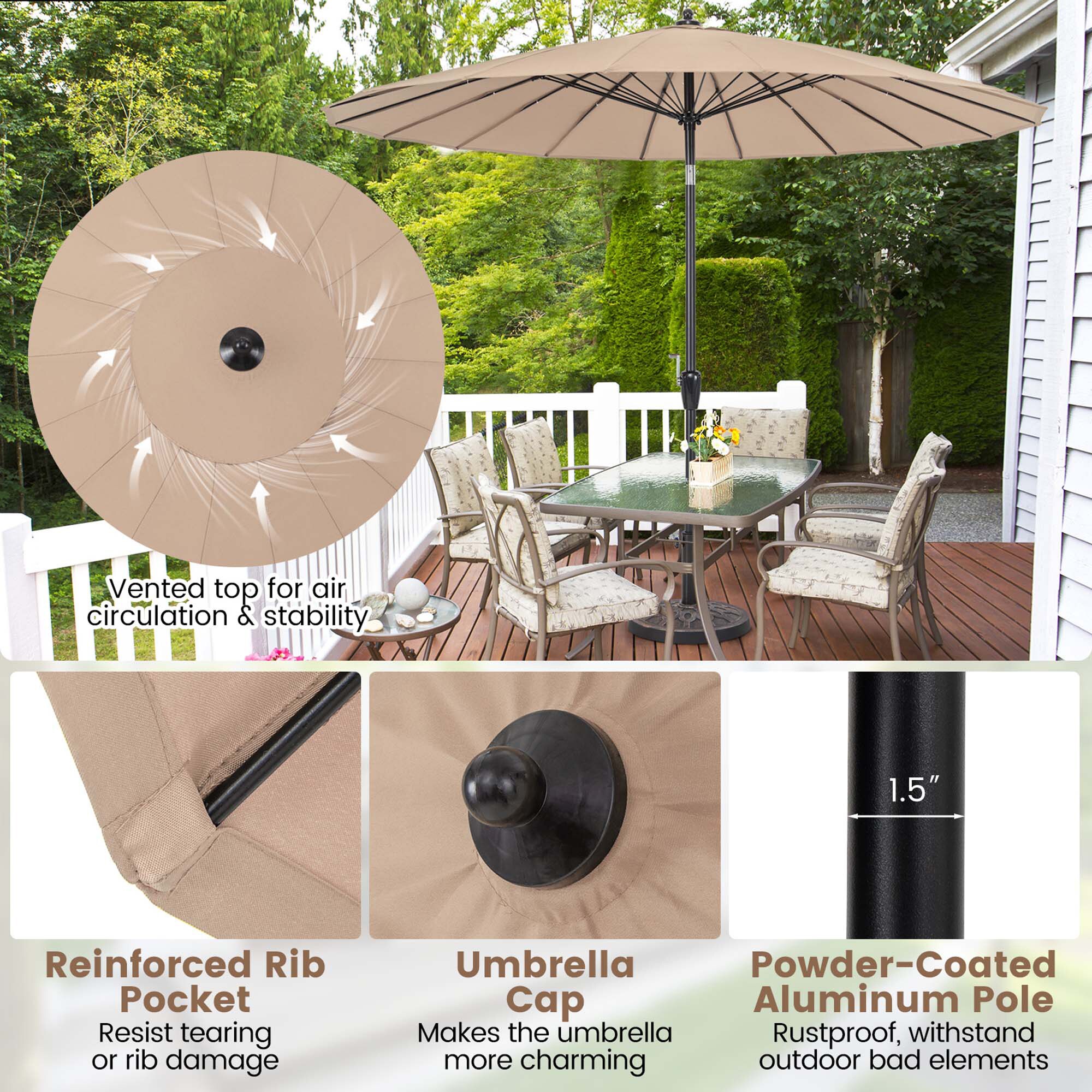 Costway HCST00611 Umbrellas-2 - View #7