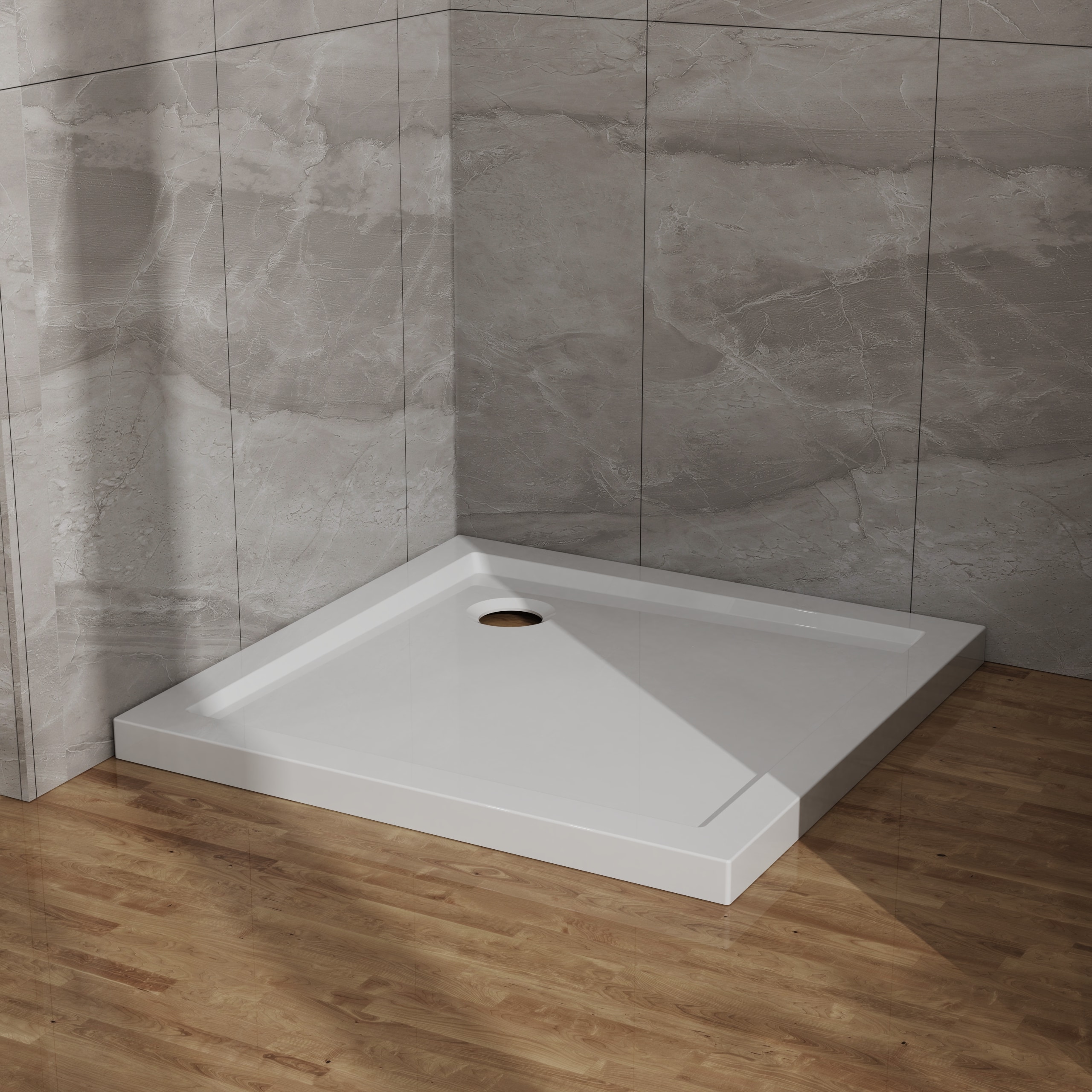 KWPZQEB 32-in W x 32-in L Square No Threshold Shower Pan Base-White