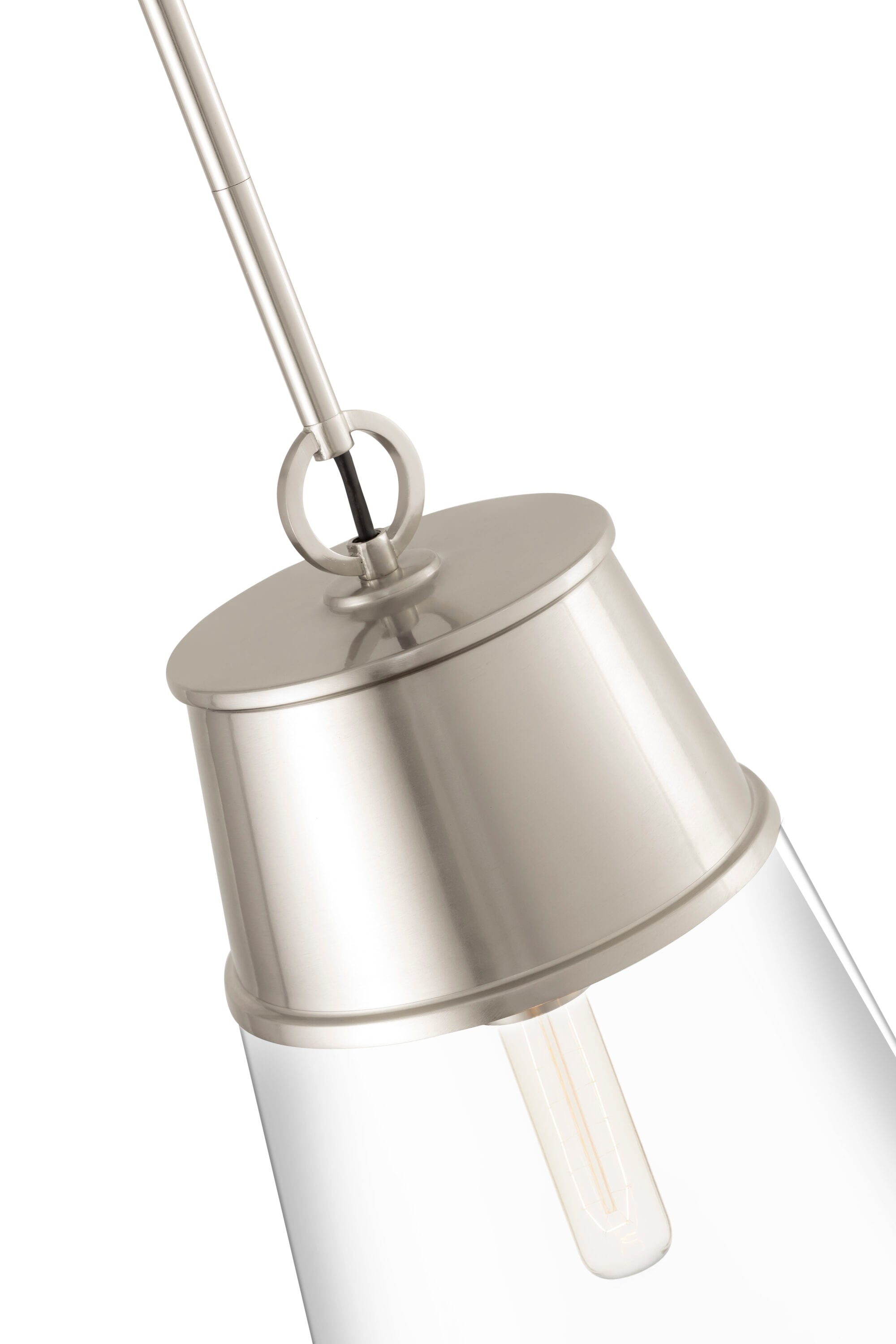 Wentworth Mini 1-Light Pendant in Brushed Nickel with Clear Glass