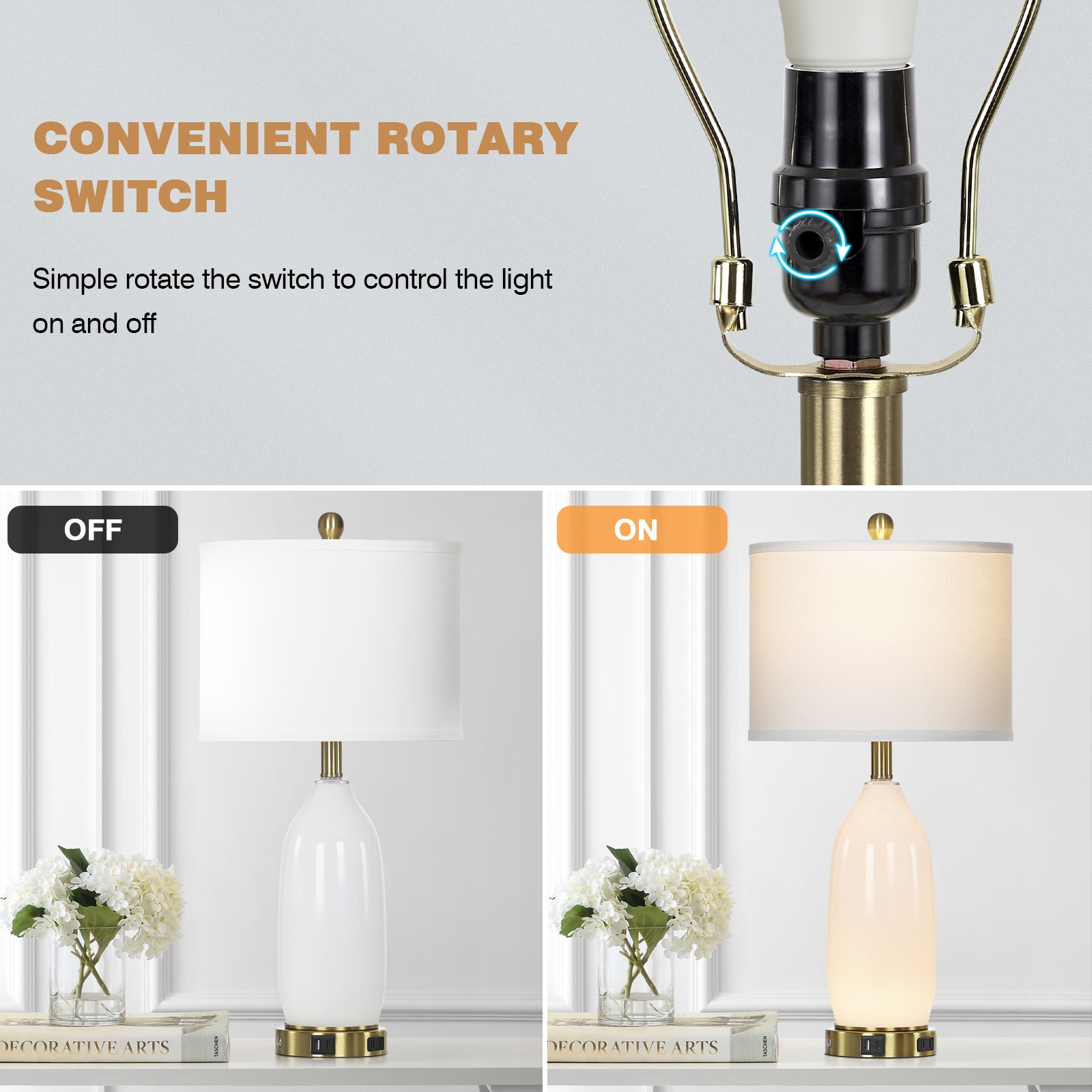 UrFurnishings TD-522 Table-Lamps - View #4