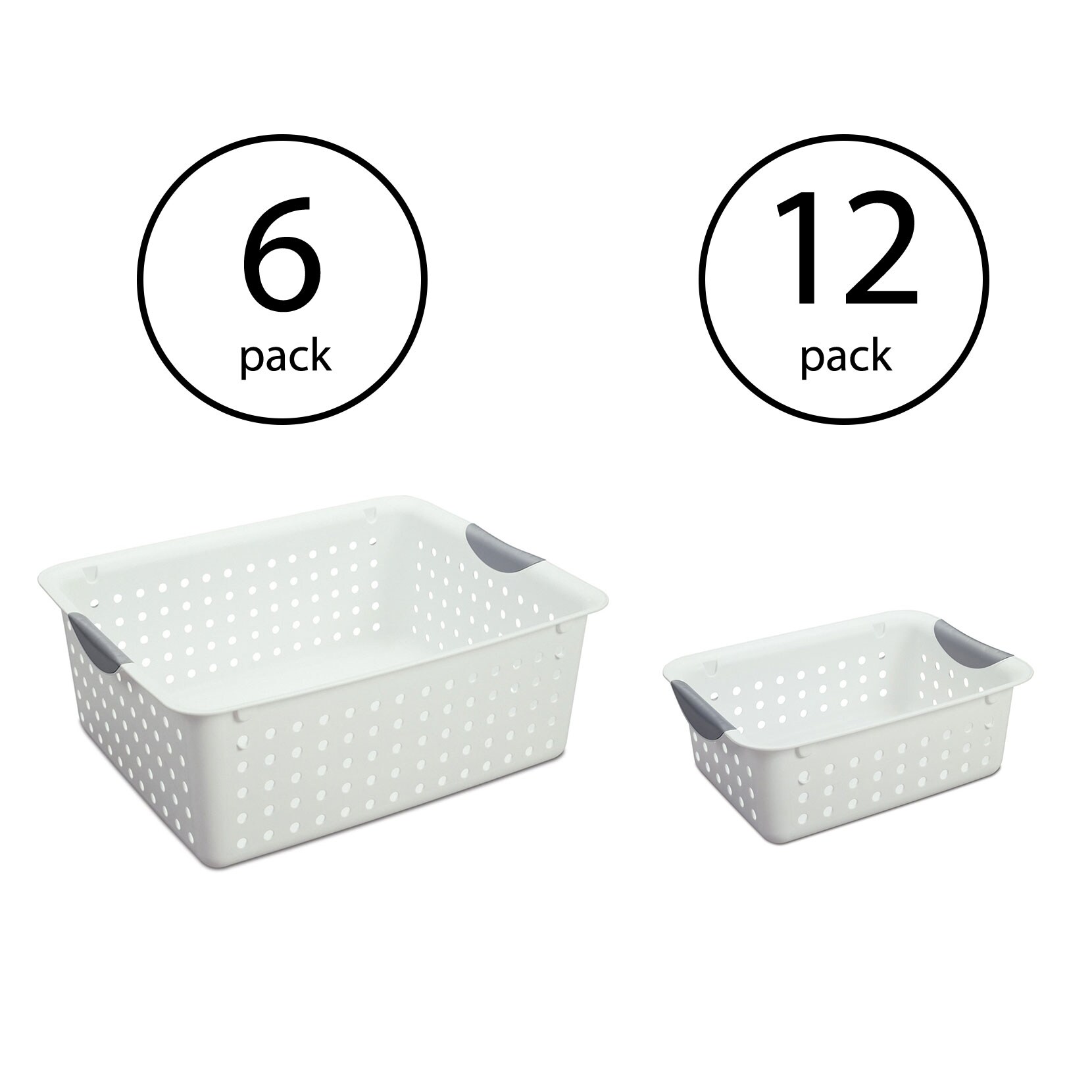 Sterilite Small Stacking Basket with 8 Pack, White