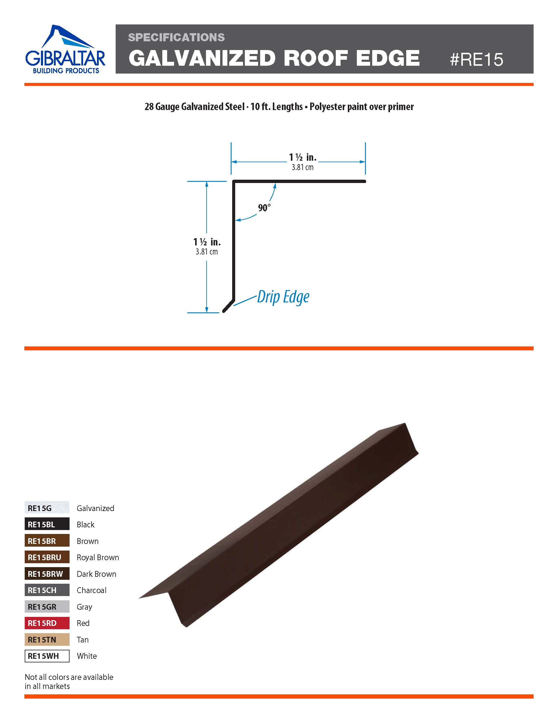 Gibraltar Building Products RE15BRW Drip-Edges - View #5