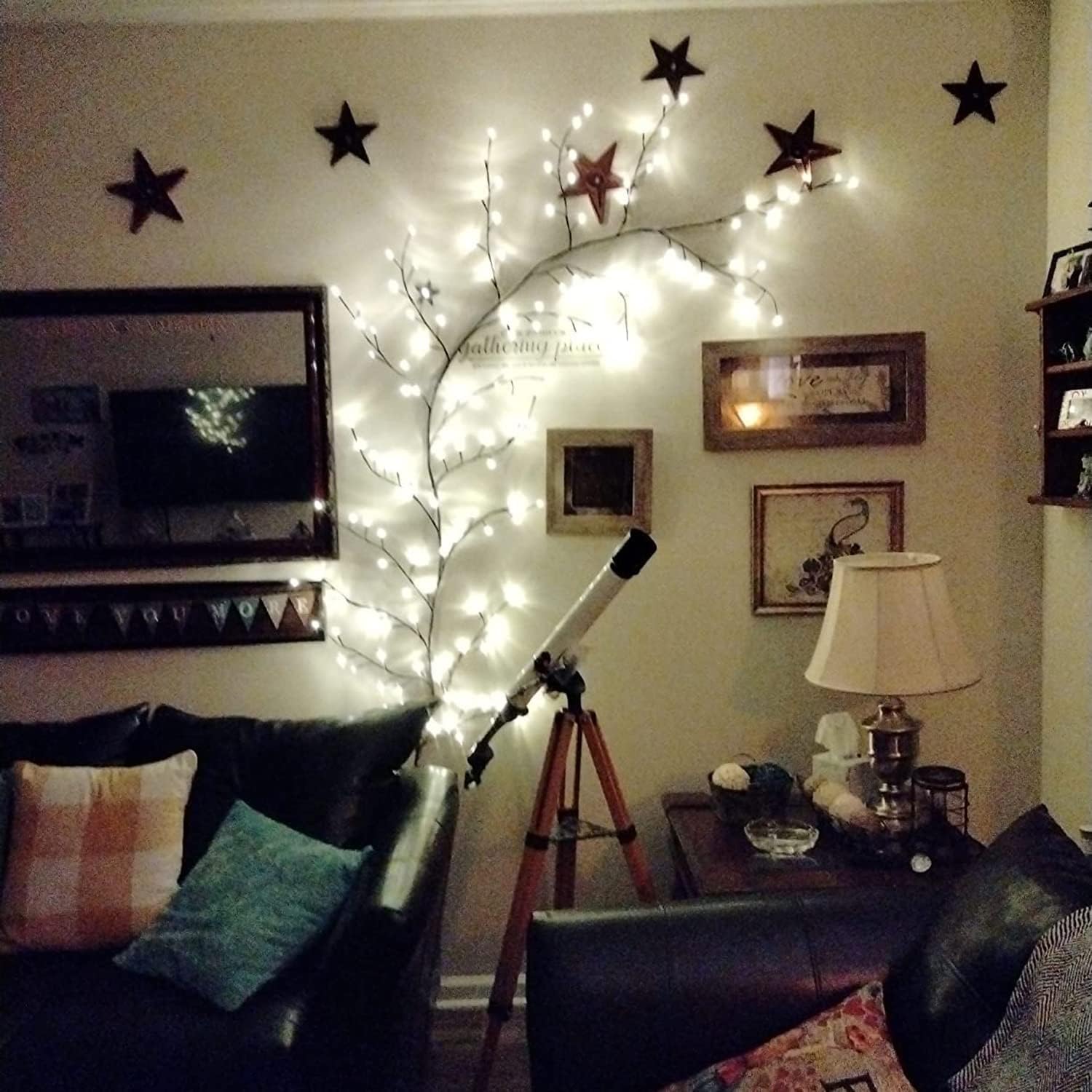 Slagawa Warm White LED Lighted Willow Vine with Plug - 90 Inch Flexible ...