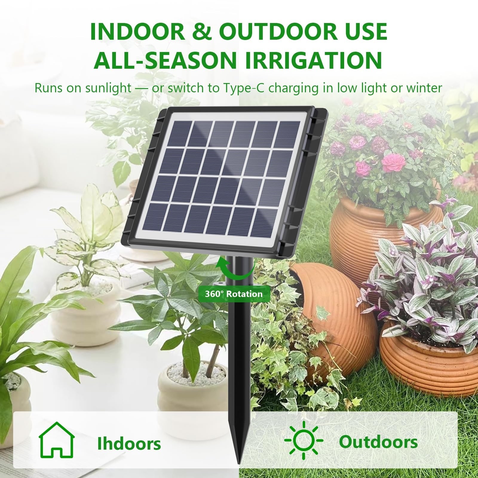Etokfoks 82FT Solar Drip Irrigation System Auto Watering Kit for 30 ...