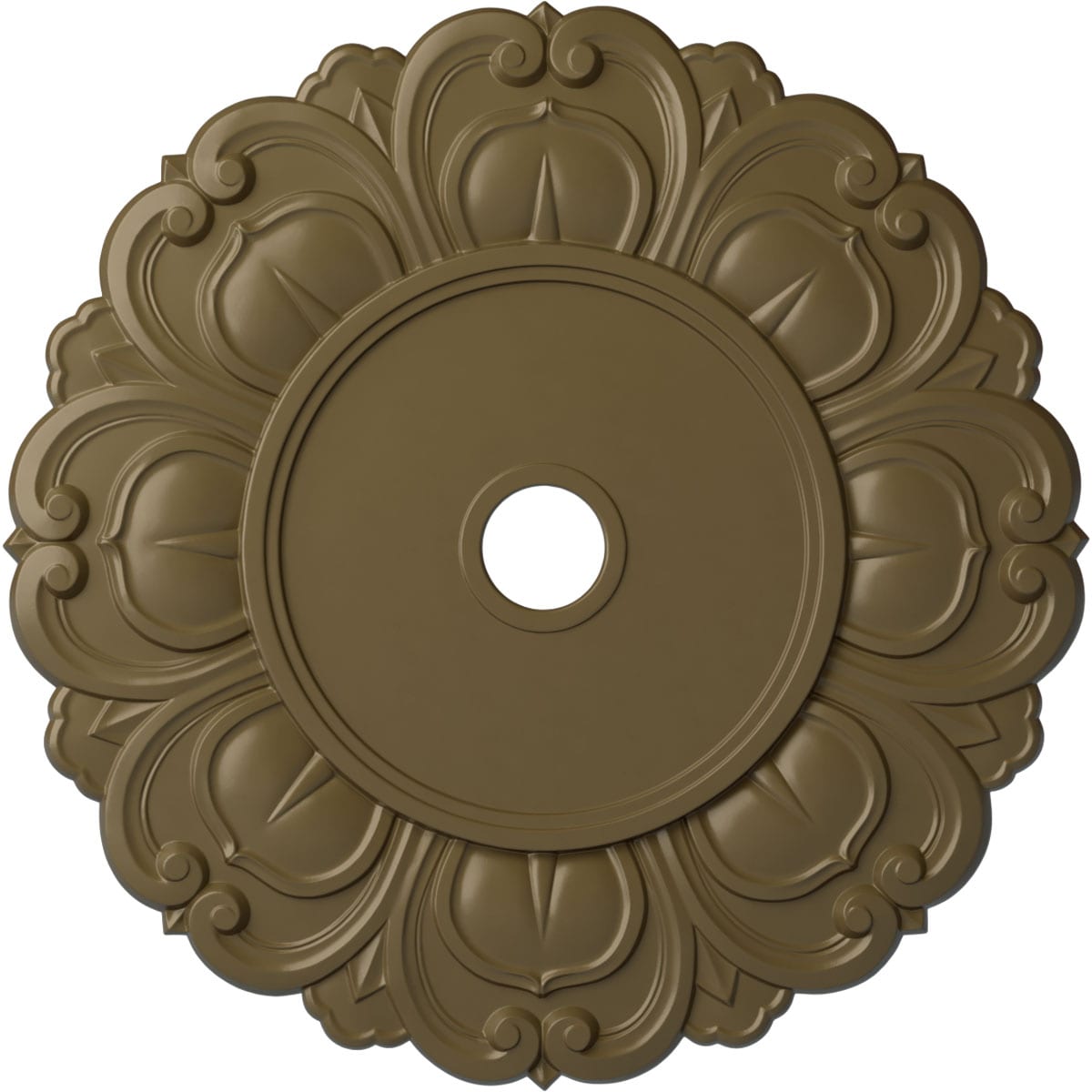 Ekena Millwork CM32ANMMF Angel 32.25-in W x 32.25-in L Painted Mississippi Mud Polyurethane Whole Ceiling Medallion