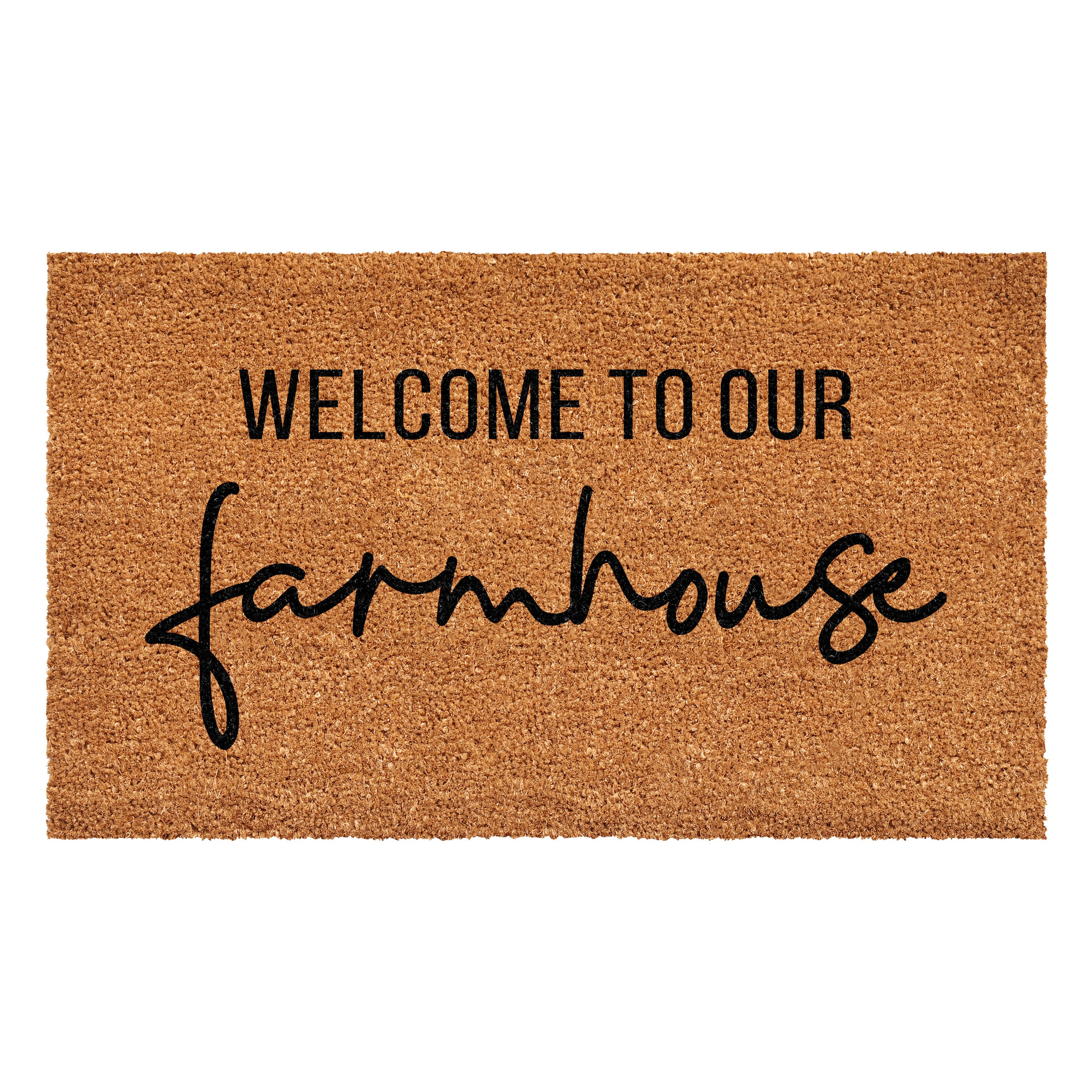 Callowaymills 109893048 Black, Natural Coir/Vinyl Rectangular Indoor or outdoor Decorative Door mat