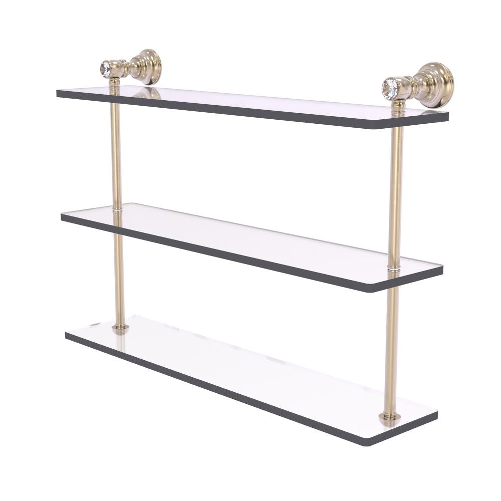 Allied Brass CC-5-22-PEW Carolina Crystal Antique Pewter 3 -Tier Wall mount Bathroom Shelf ( 22-in x 16-in x 5-in )
