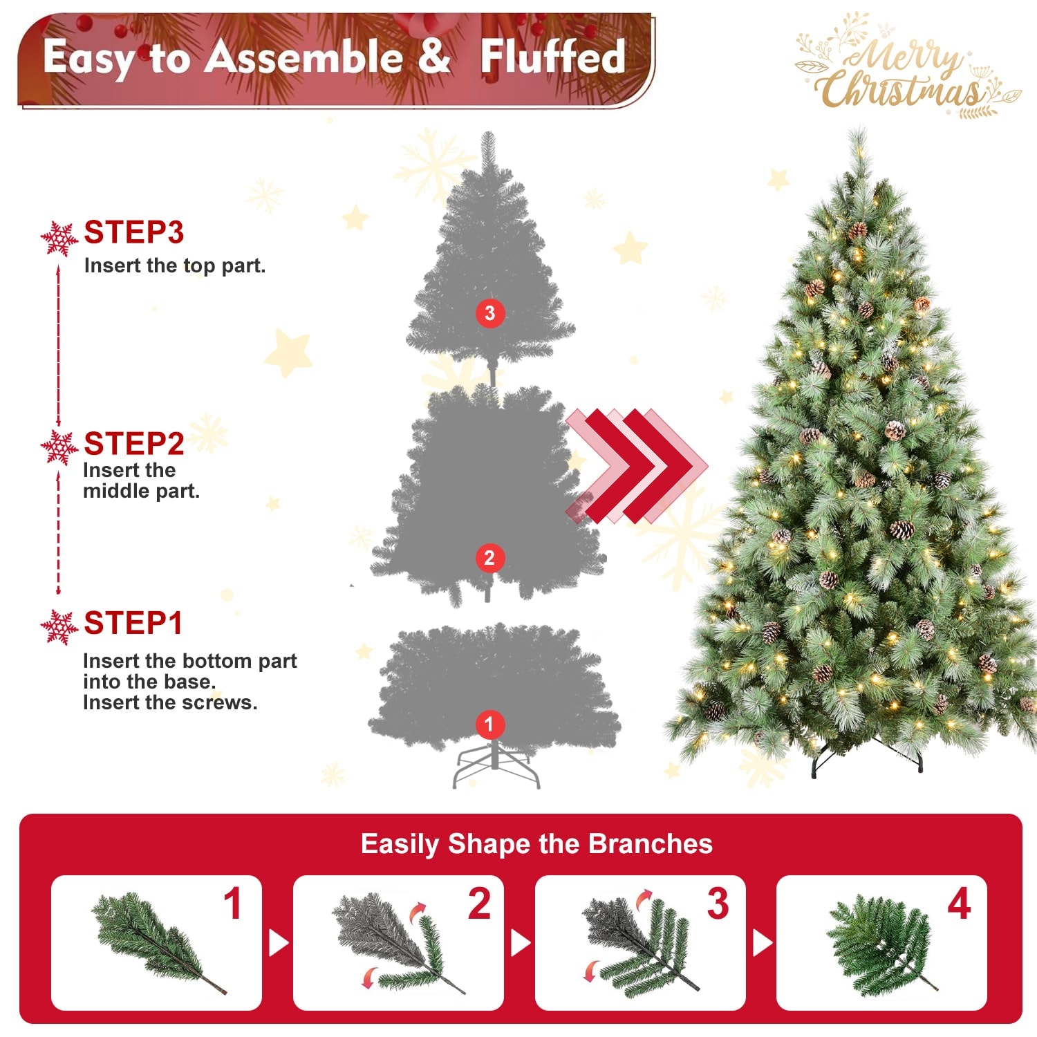 Wooakway FXLS0605-511A44 Artificial-Christmas-Trees - View #5