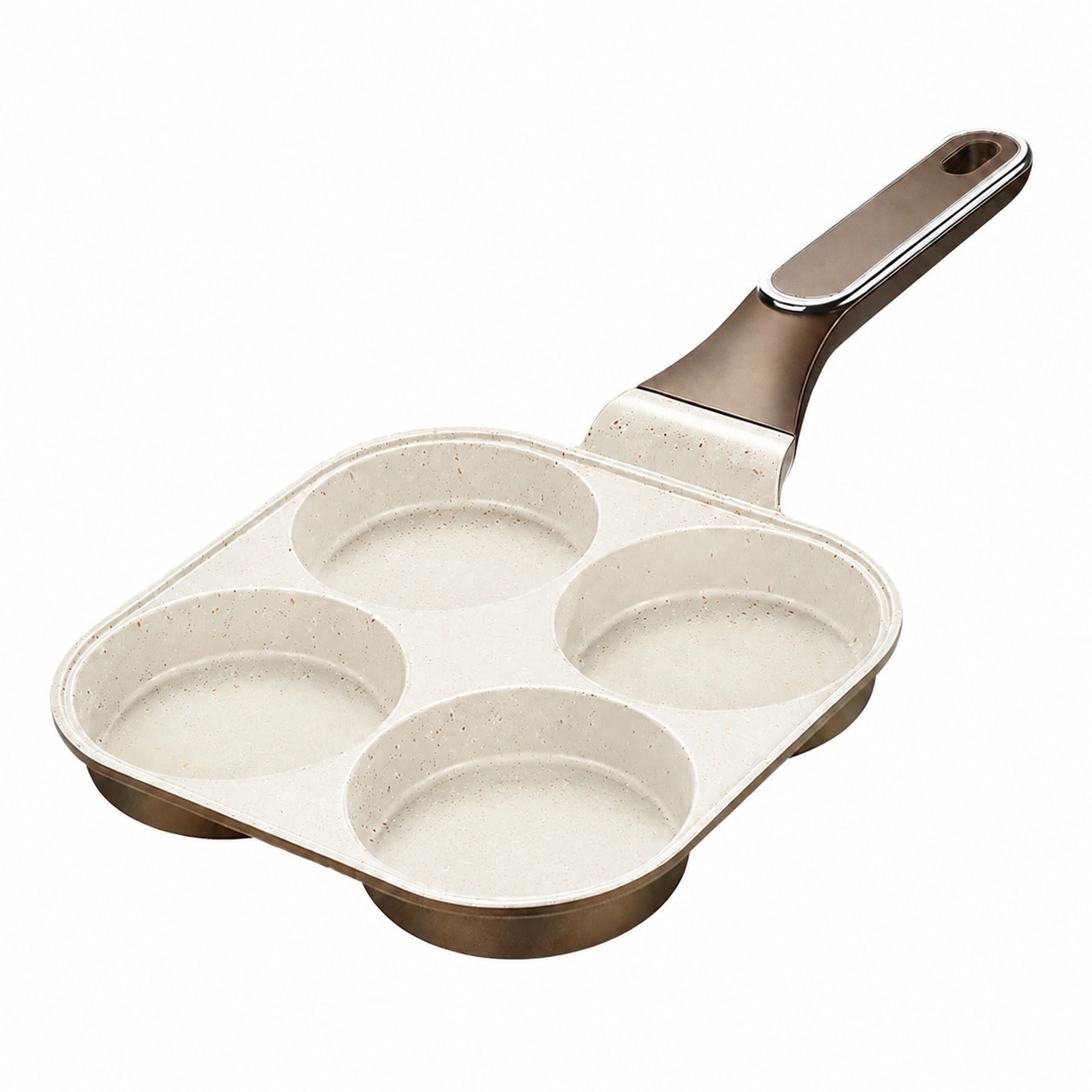 Aoibox  4 Cup Nonstick Divided Egg Omelette Pan 4 in 1 Breakfast Pan for Eggs Bacon and Burgers White