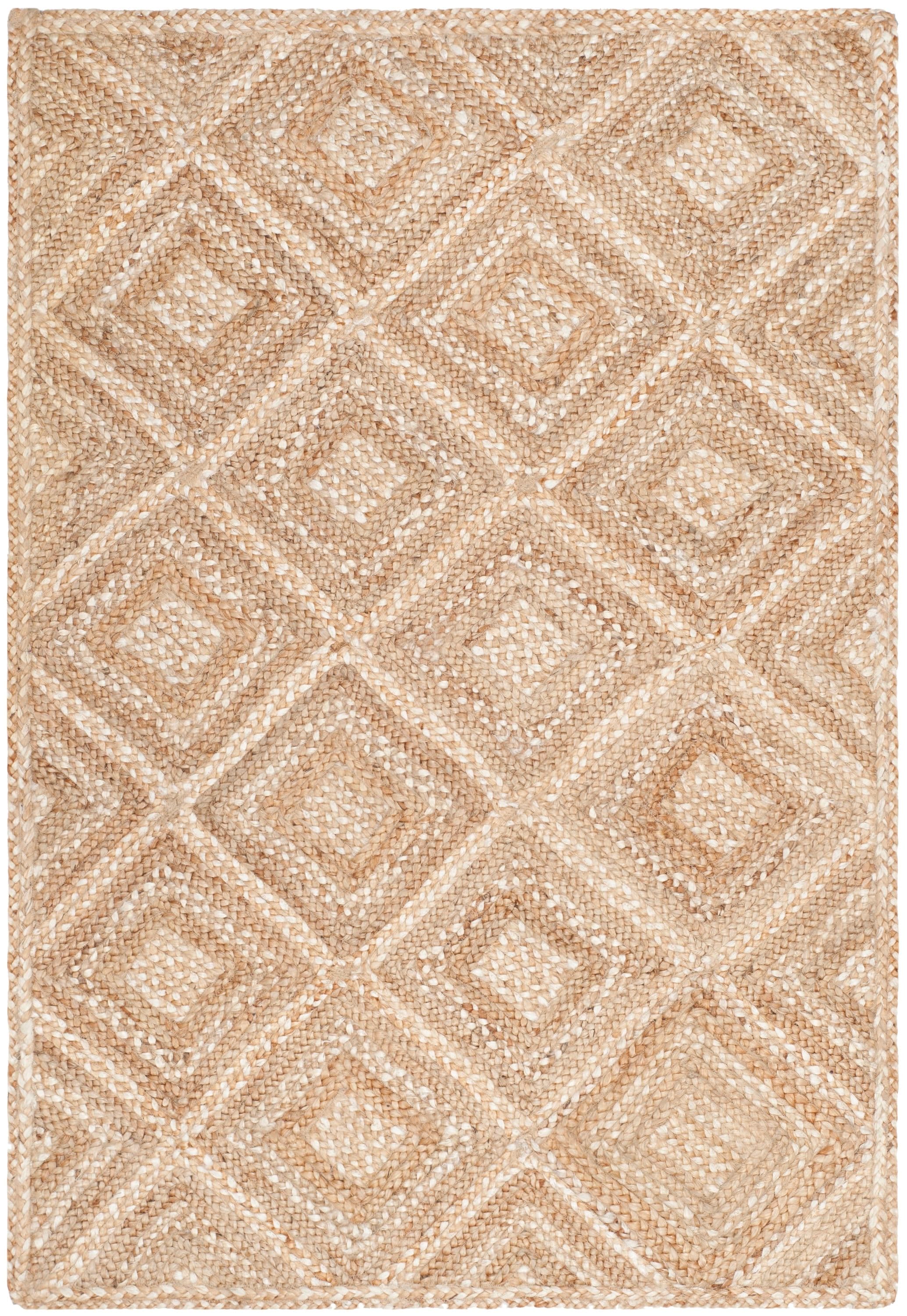 Natural Jute Flatweave Geometric 4' x 6' Area Rug