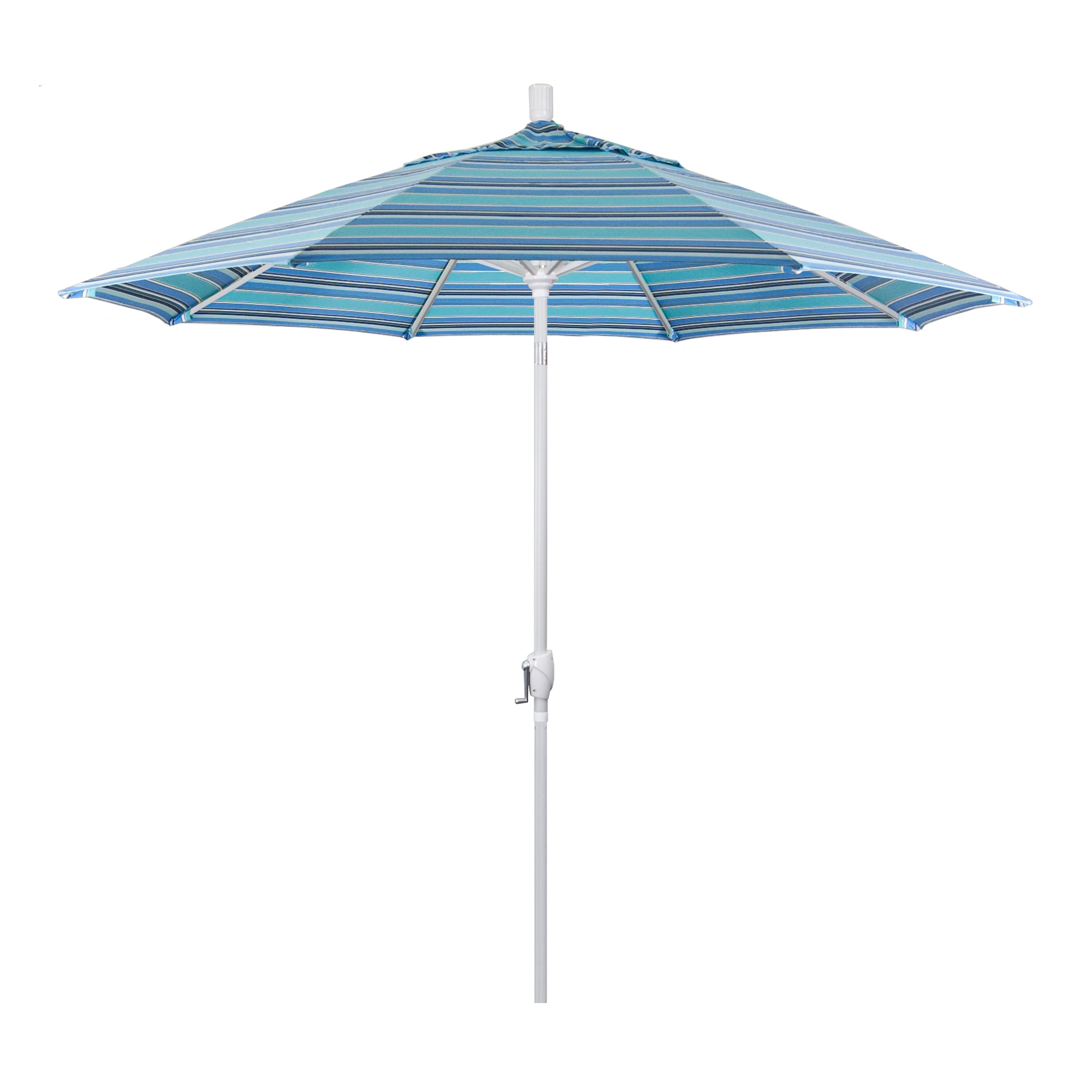 California Umbrella GSPT908170-56001 9-ft Aluminum Blue Push-button Tilt Market Patio Umbrella