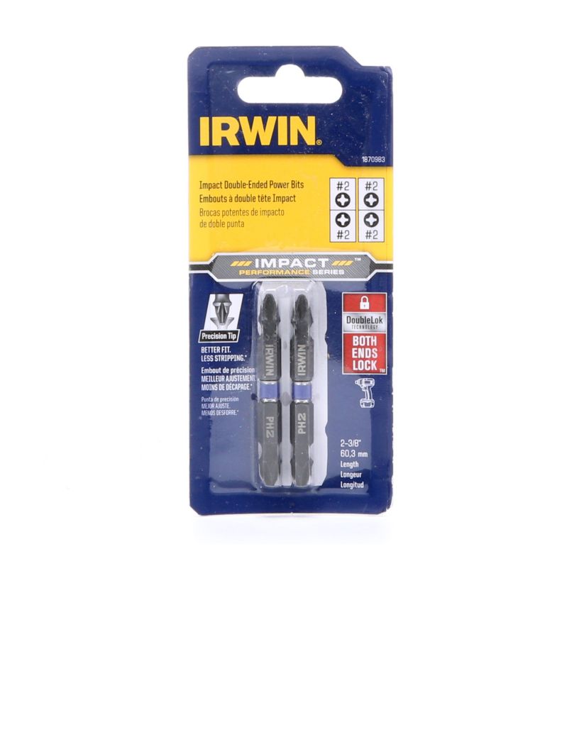 2-Pack #3 Square #2 Square Irwin Impact Double-Ended Power Bits IRWIN Lot of 2 