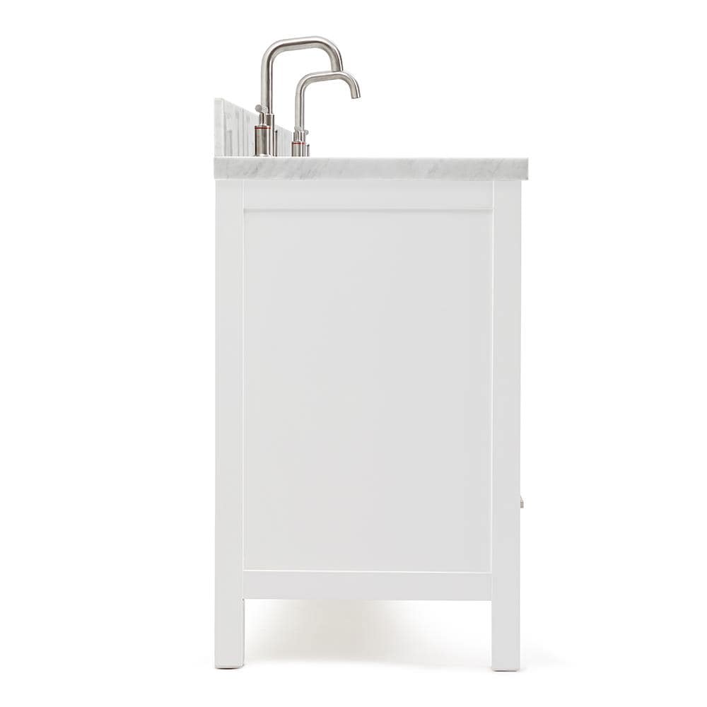 ARIEL Cambridge 73-in White Undermount Double Sink Bathroom Vanity with ...