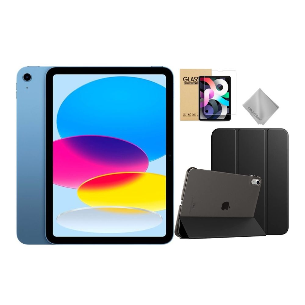 Apple - 11-inch iPad A16 chip with Wi-Fi - 256GB - Blue With Black Case Bundle #MD4H4BLK